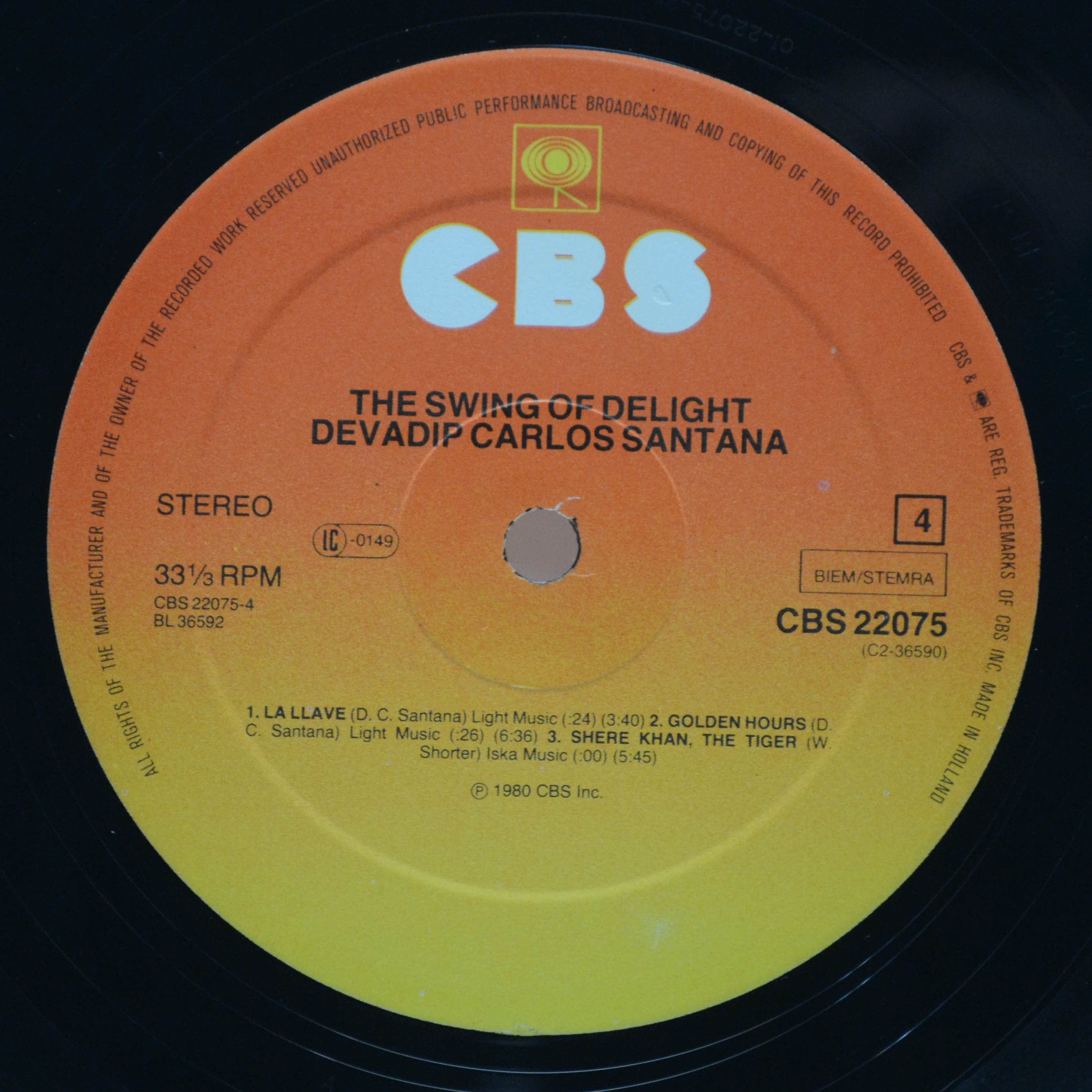 Devadip Carlos Santana — The Swing Of Delight (2LP), 1980