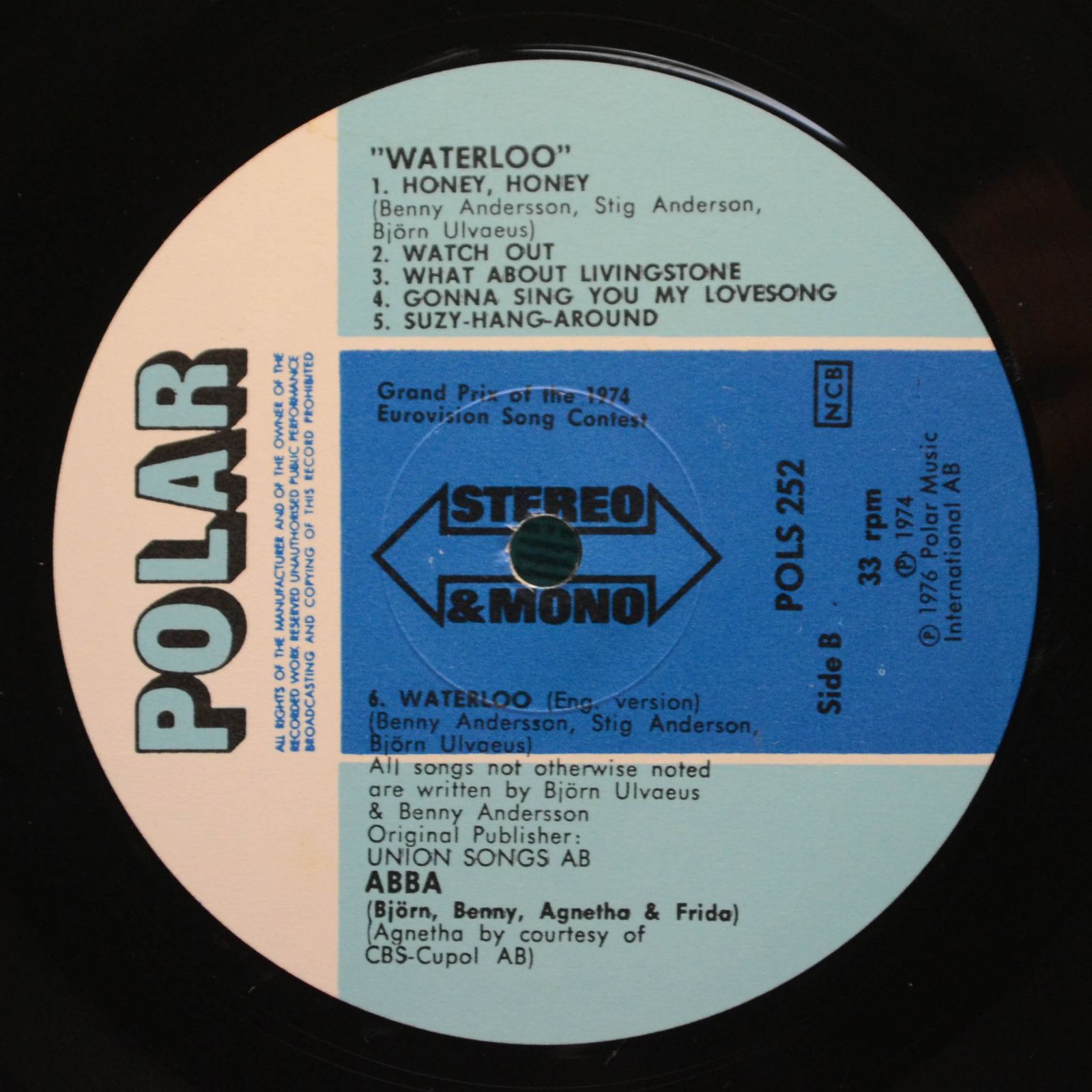 ABBA, Björn, Benny, Agnetha & Frida — Waterloo (Sweden), 1974