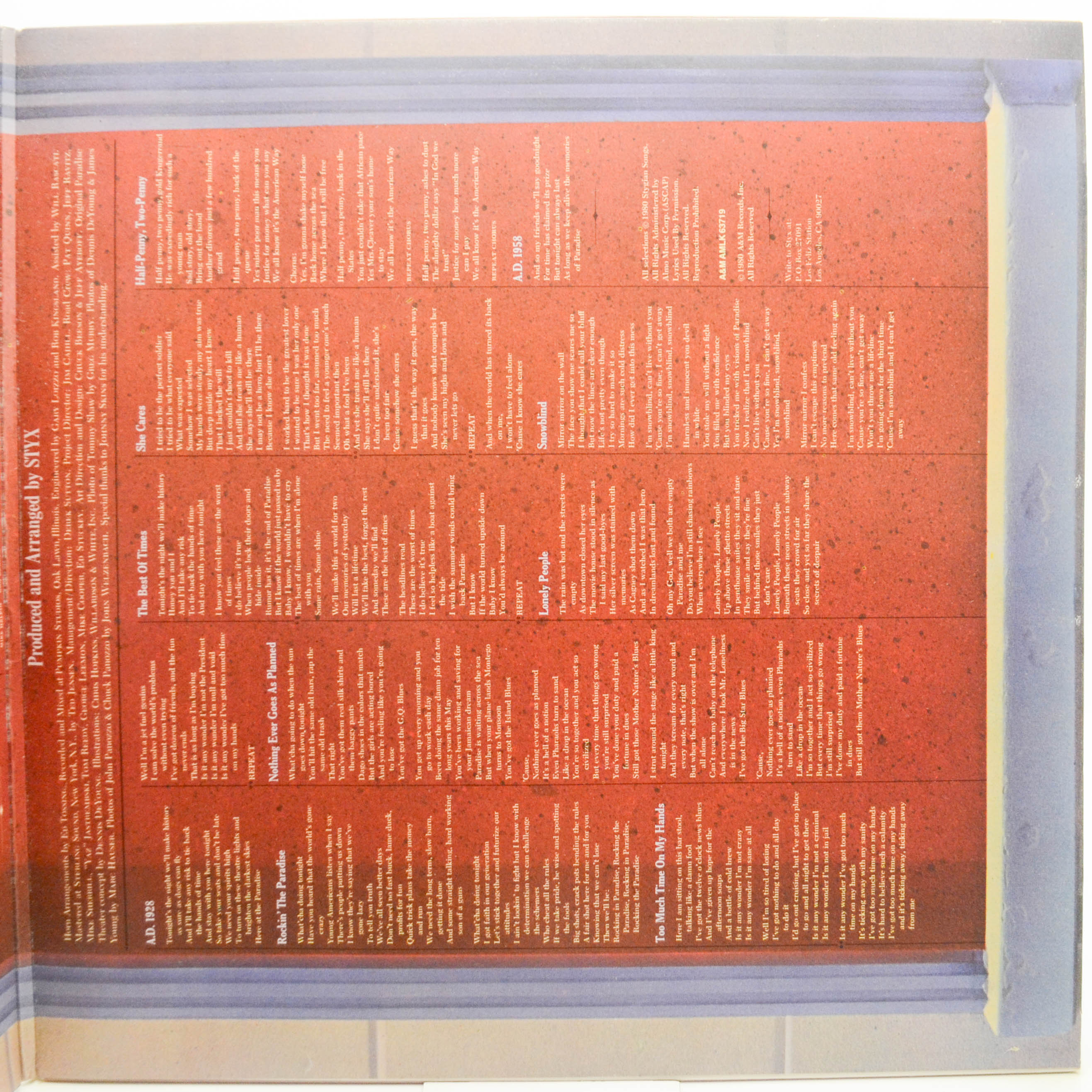 Styx — Paradise Theatre, 1981