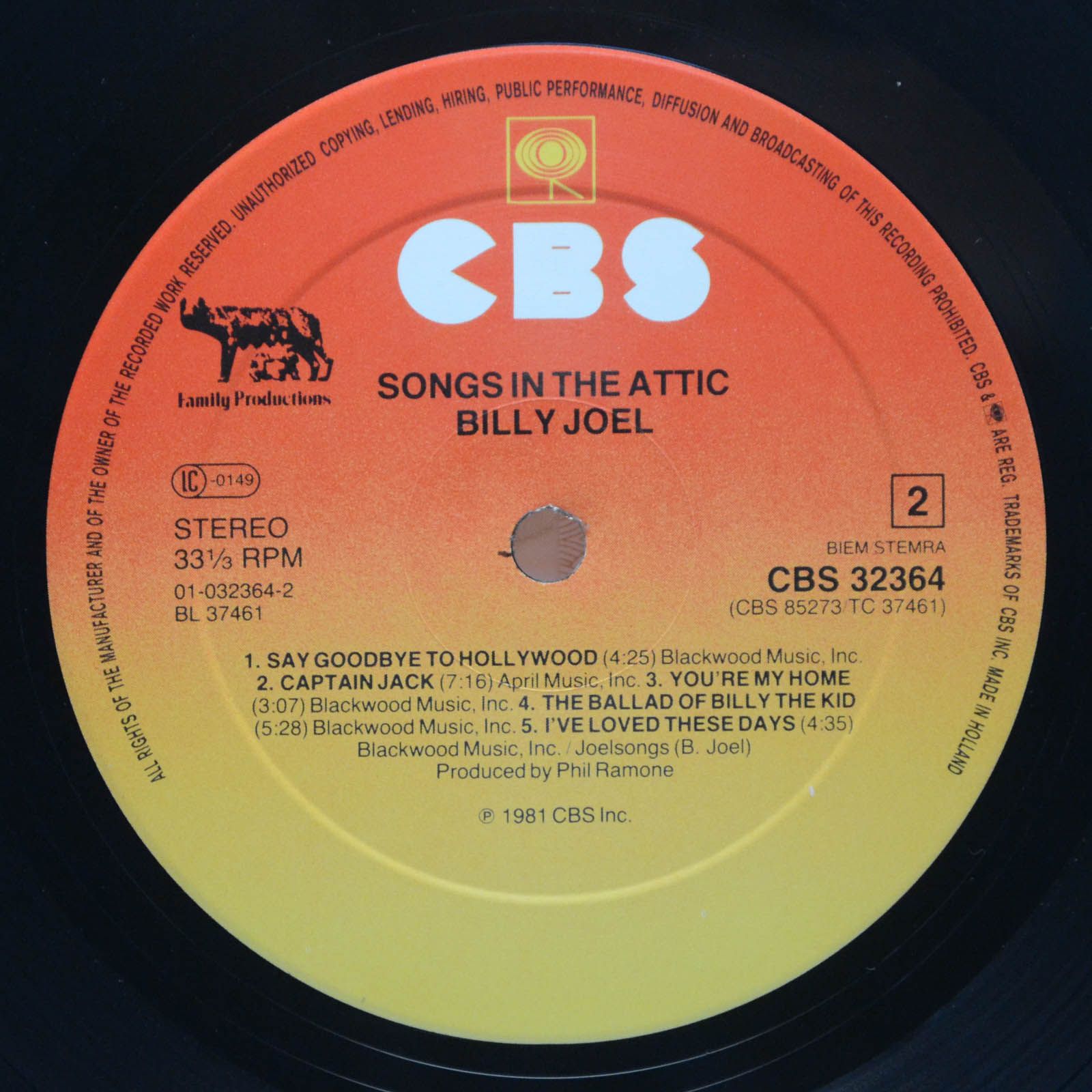 Billy Joel — Songs In The Attic, 1981