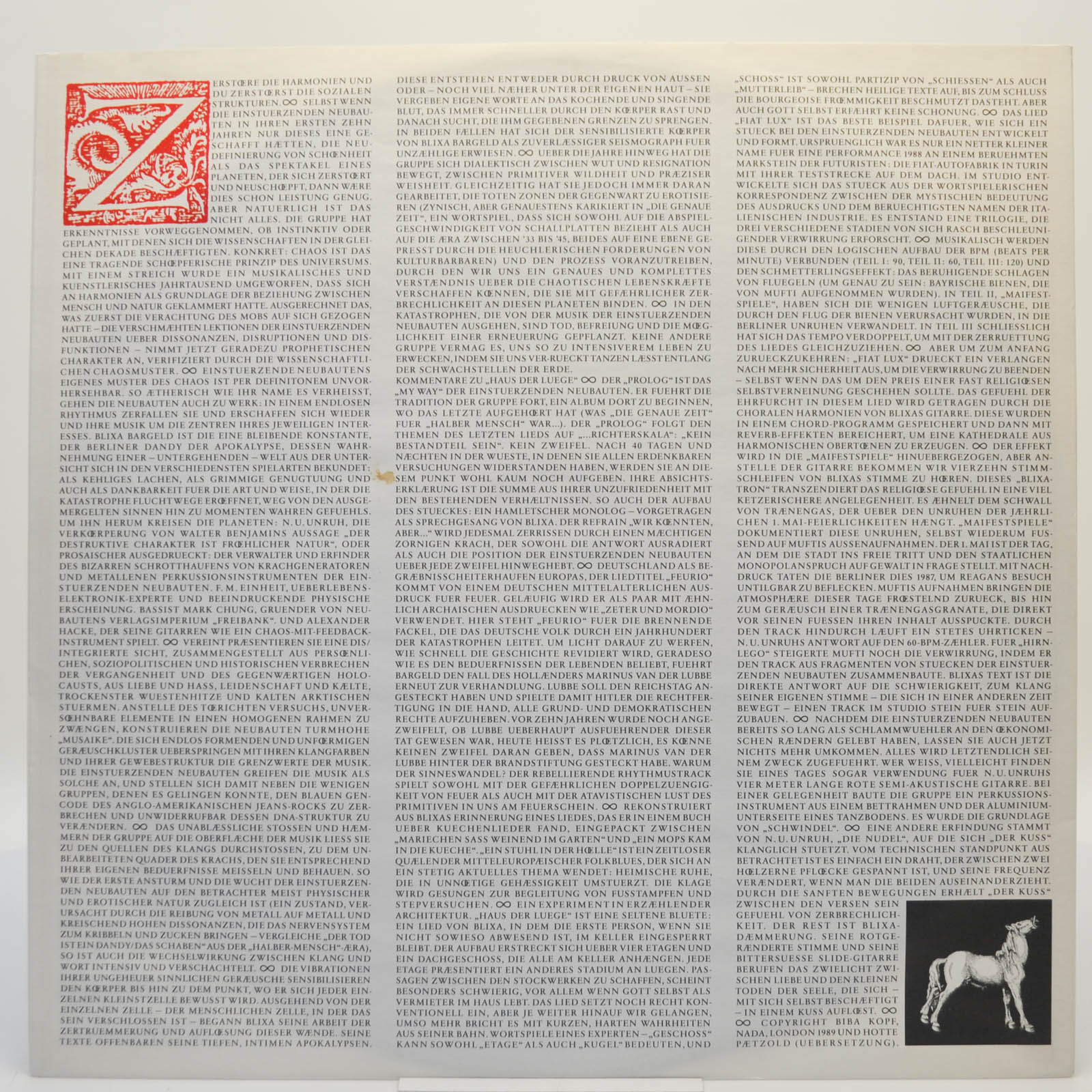 Einsturzende Neubauten — Haus Der Luege, 1989