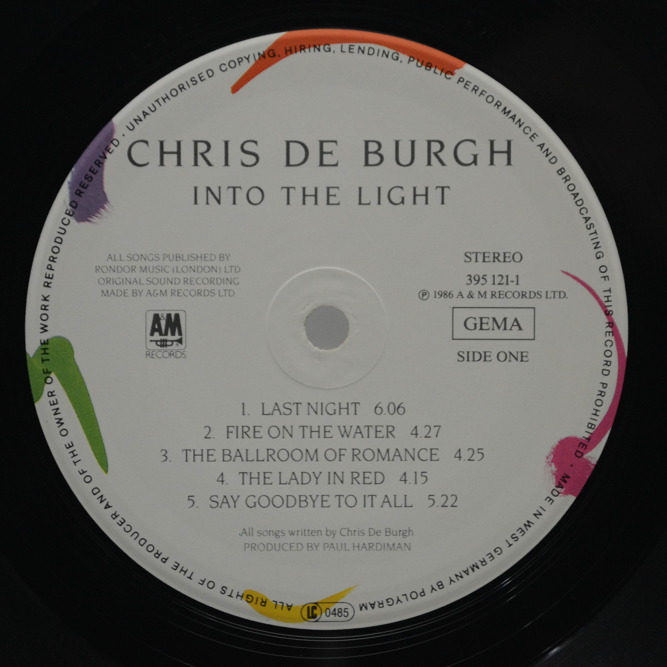 Виниловая пластинка Chris de Burgh — Into The Light, 1986
