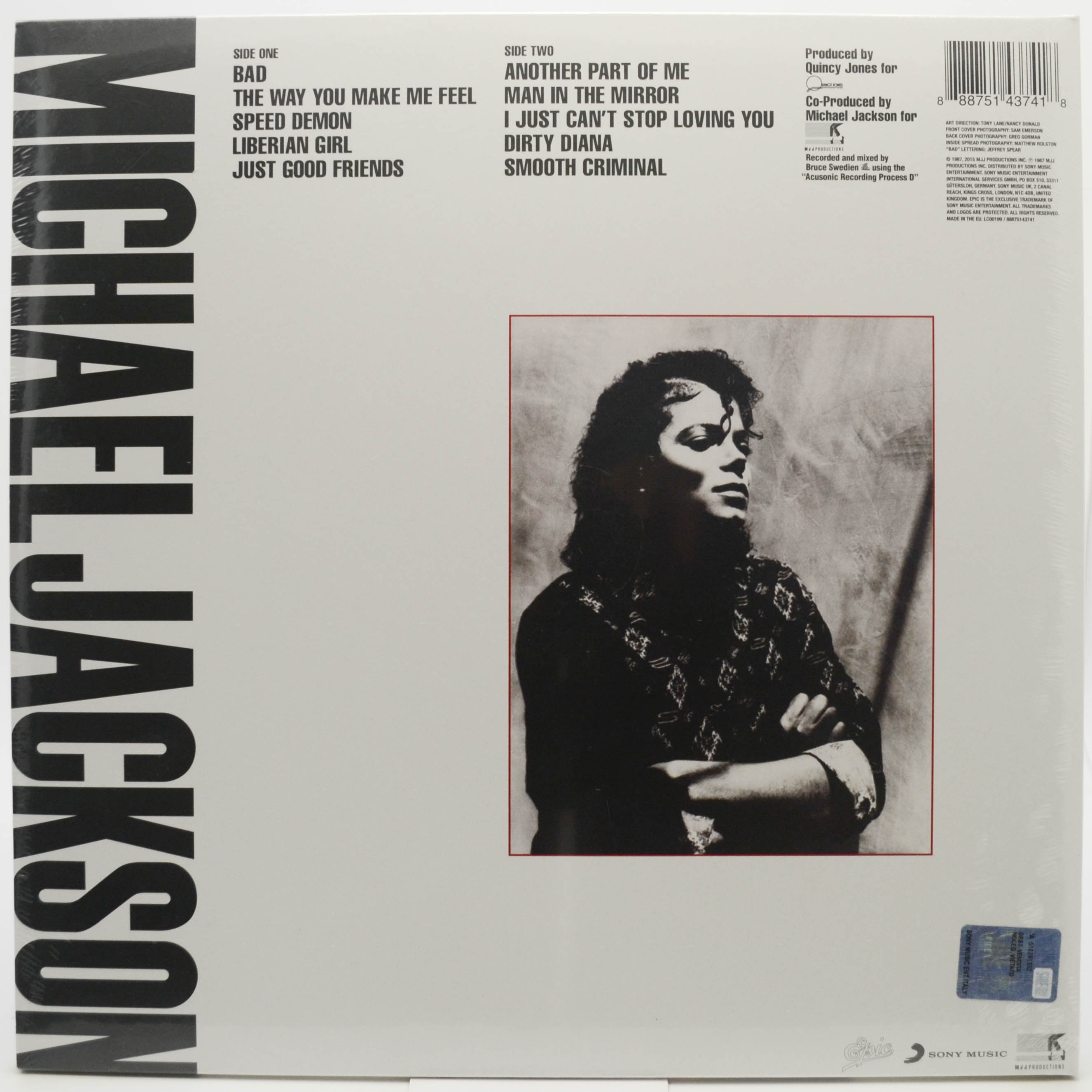 Виниловая пластинка Michael Jackson — Bad, 1987