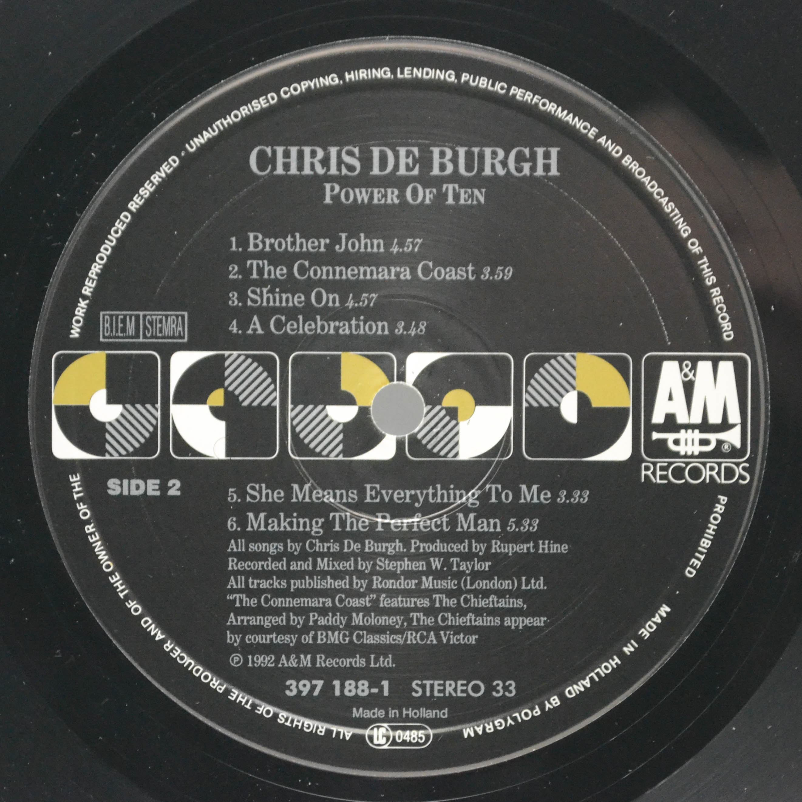 Виниловая пластинка Chris de Burgh — Power Of Ten, 1992