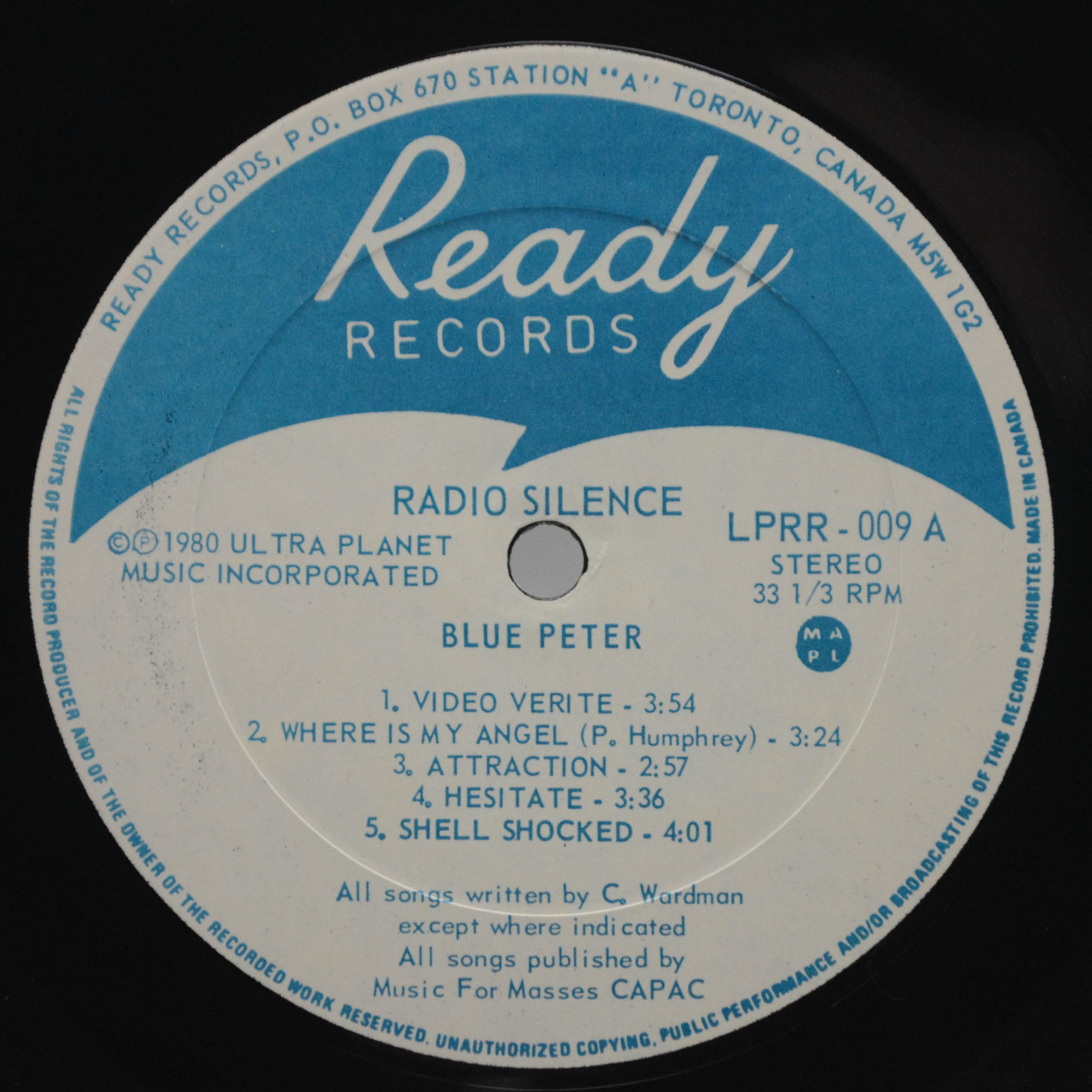 Виниловая пластинка Blue Peter — Radio Silence (1-st, Canada), 1980