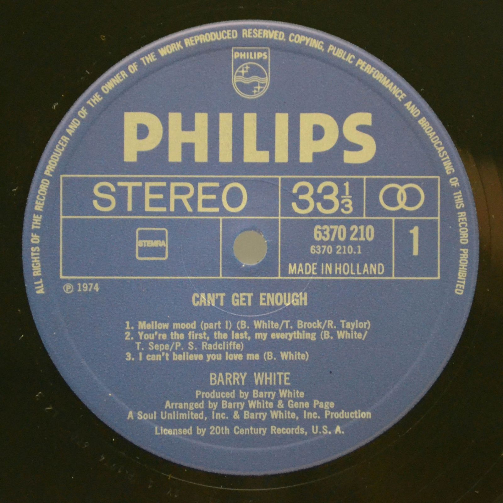 Barry White — Can't Get Enough, 1974