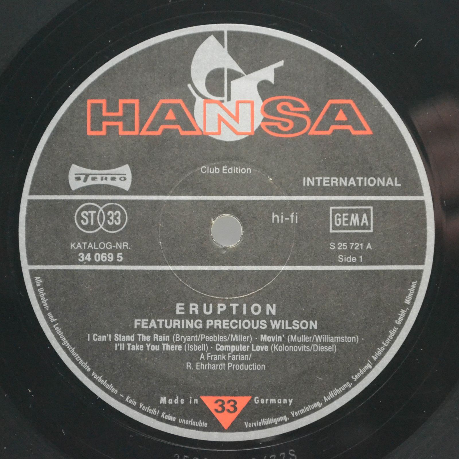 Eruption Featuring Precious Wilson — Eruption, 1977