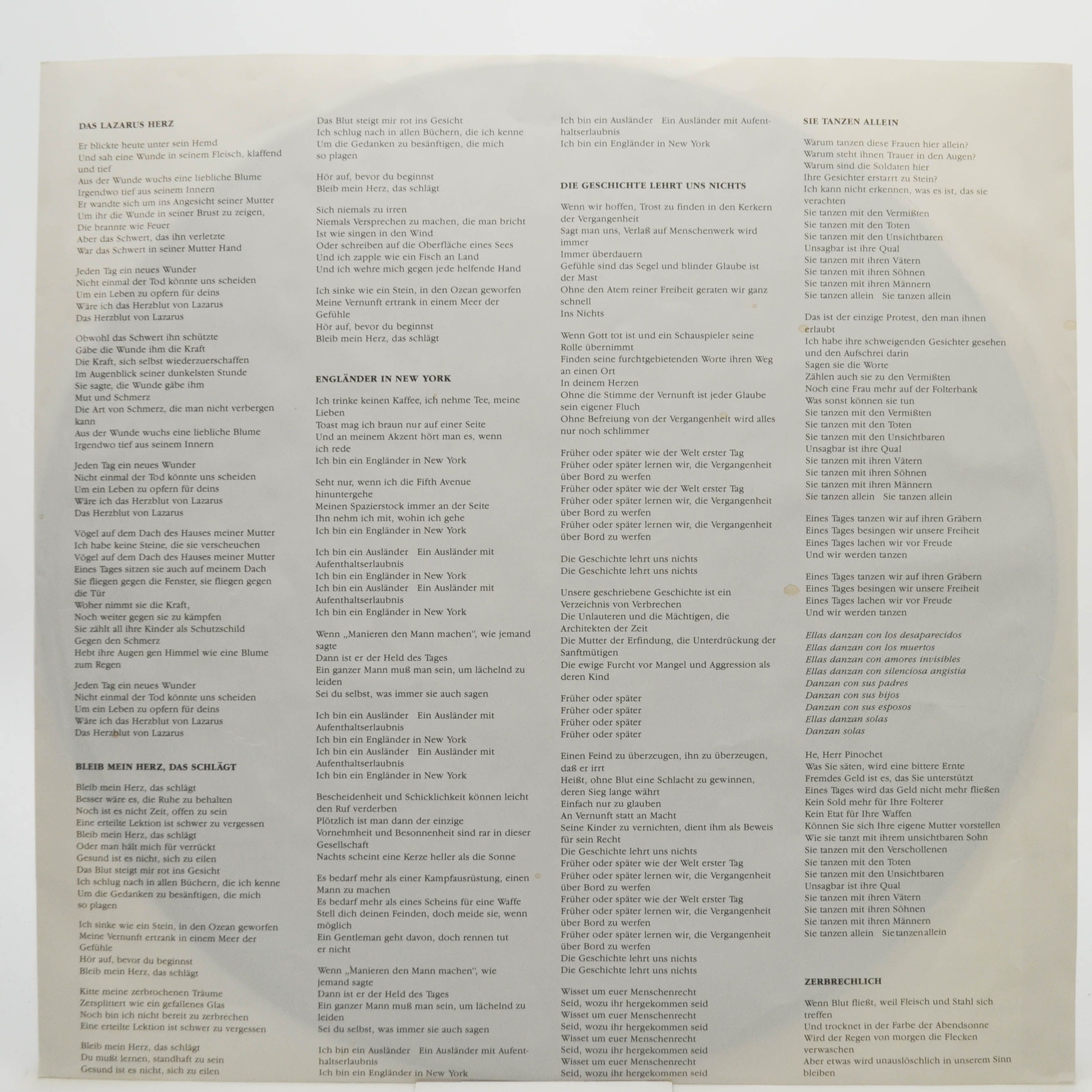 Sting — ...Nothing Like The Sun (2LP), 1987