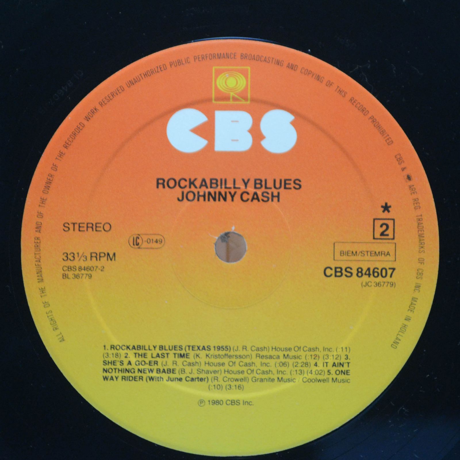 Виниловая пластинка Johnny Cash — Rockabilly Blues, 1980