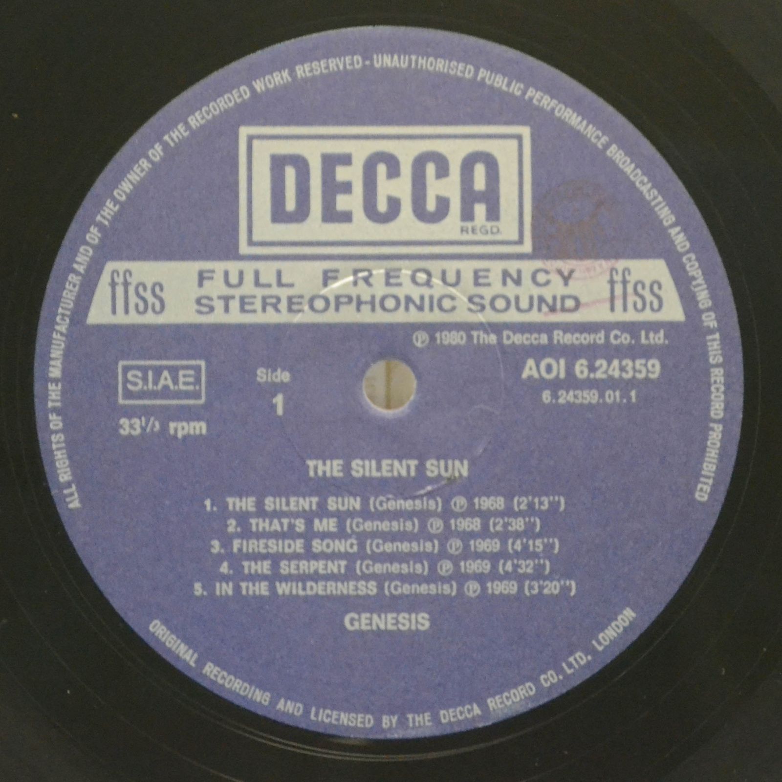 Genesis — The Silent Sun, 1969