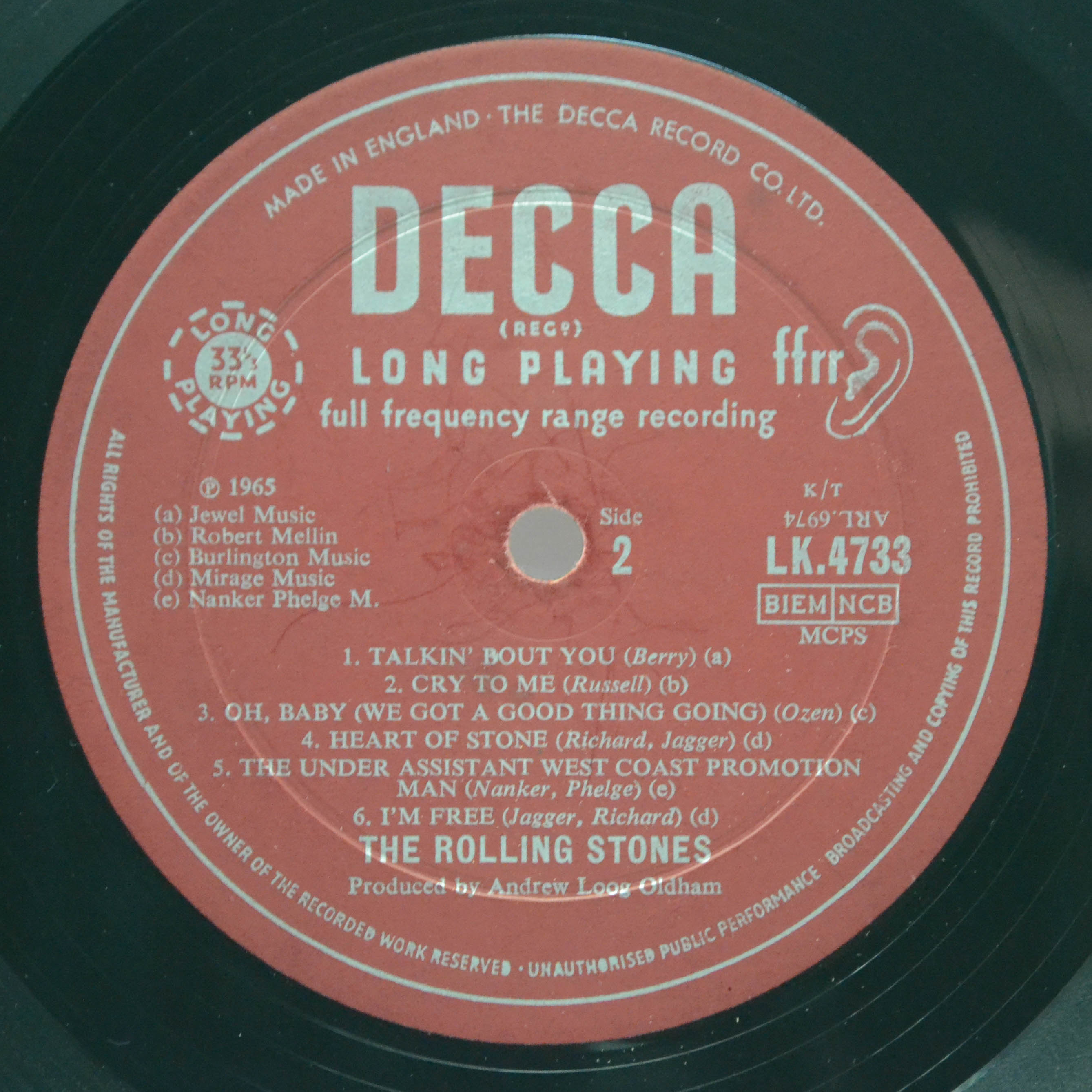 Rolling Stones — Out Of Our Heads (1-st, UK), 1965