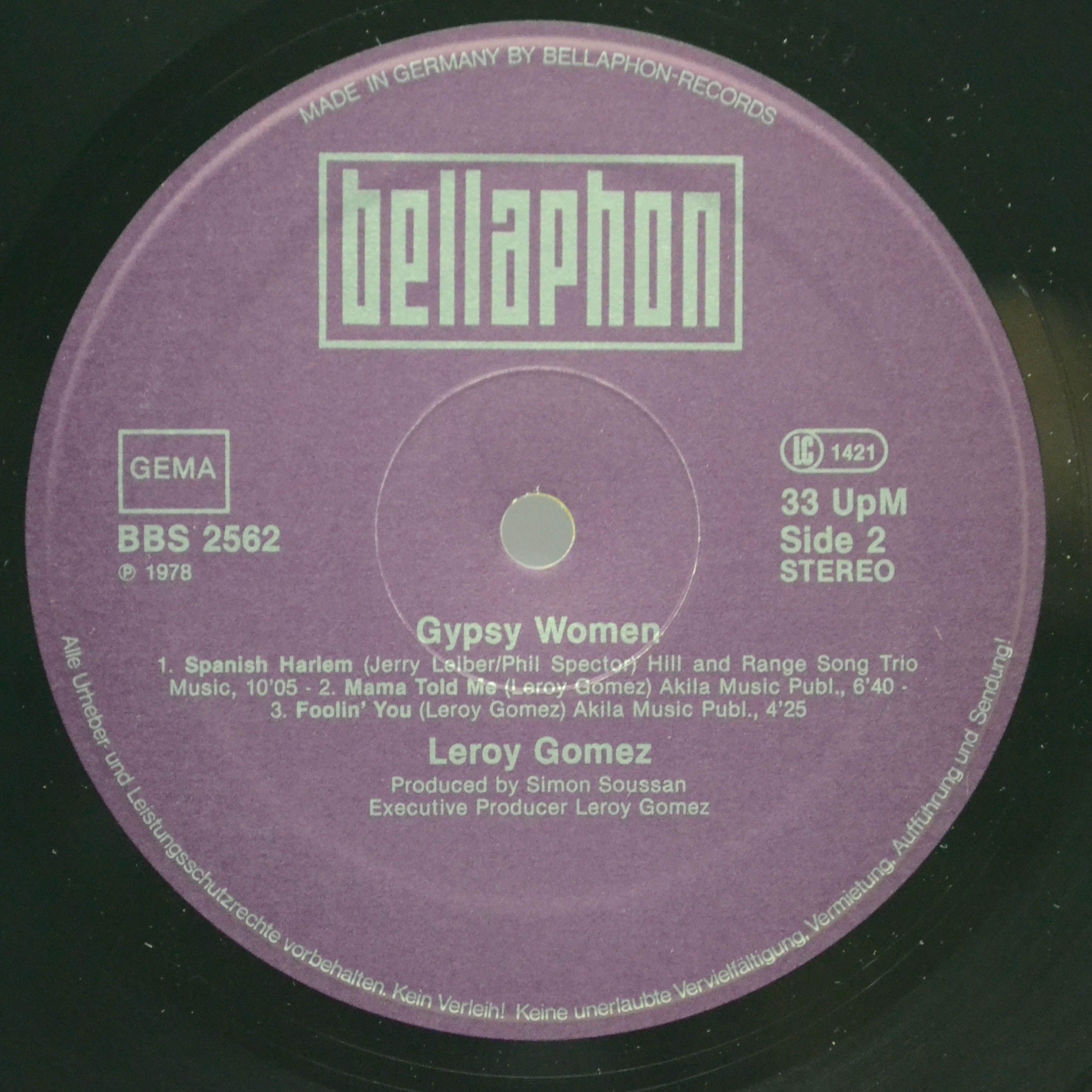 Виниловая пластинка Leroy Gomez — Gypsy Woman, 1978