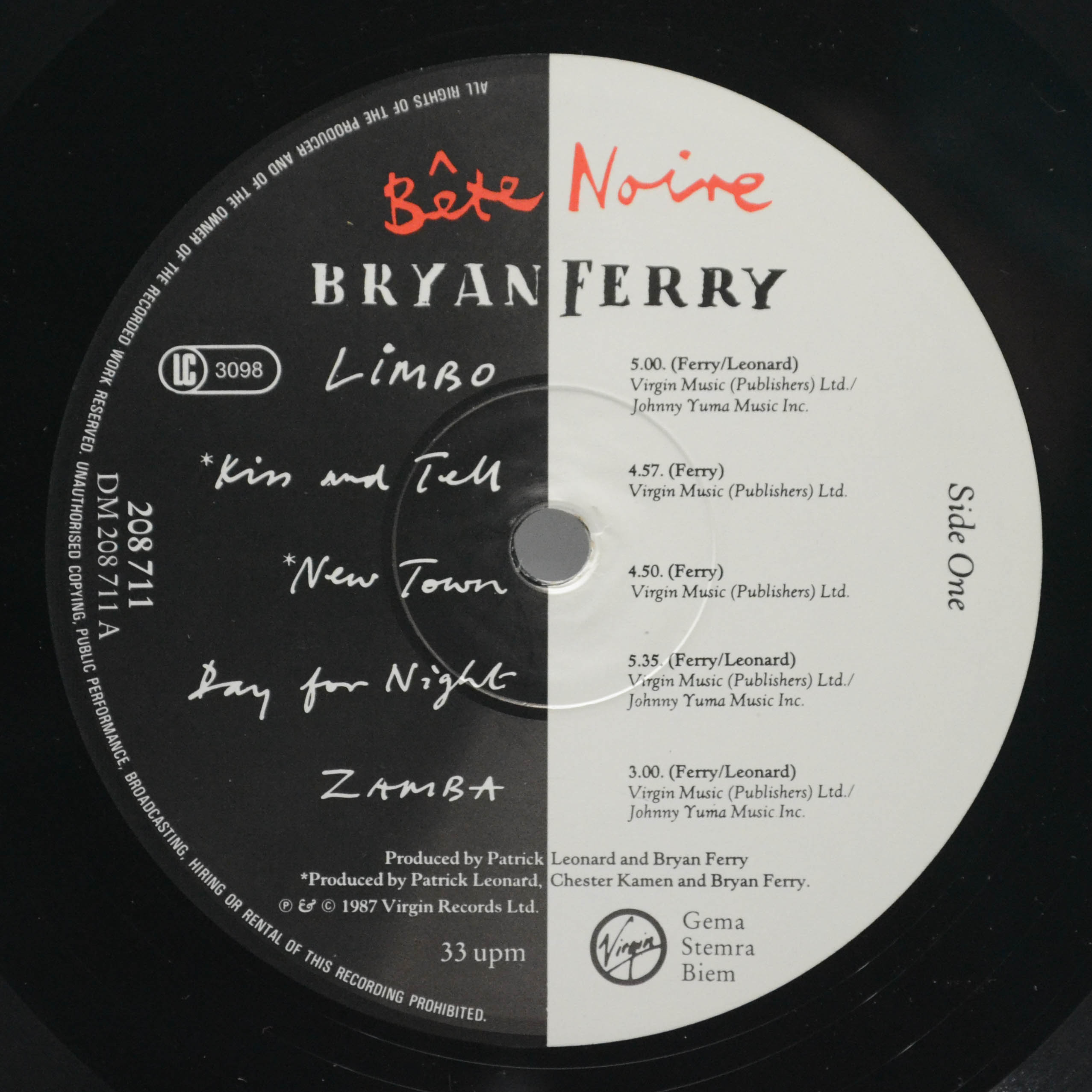 Bryan Ferry — Bête Noire, 1987