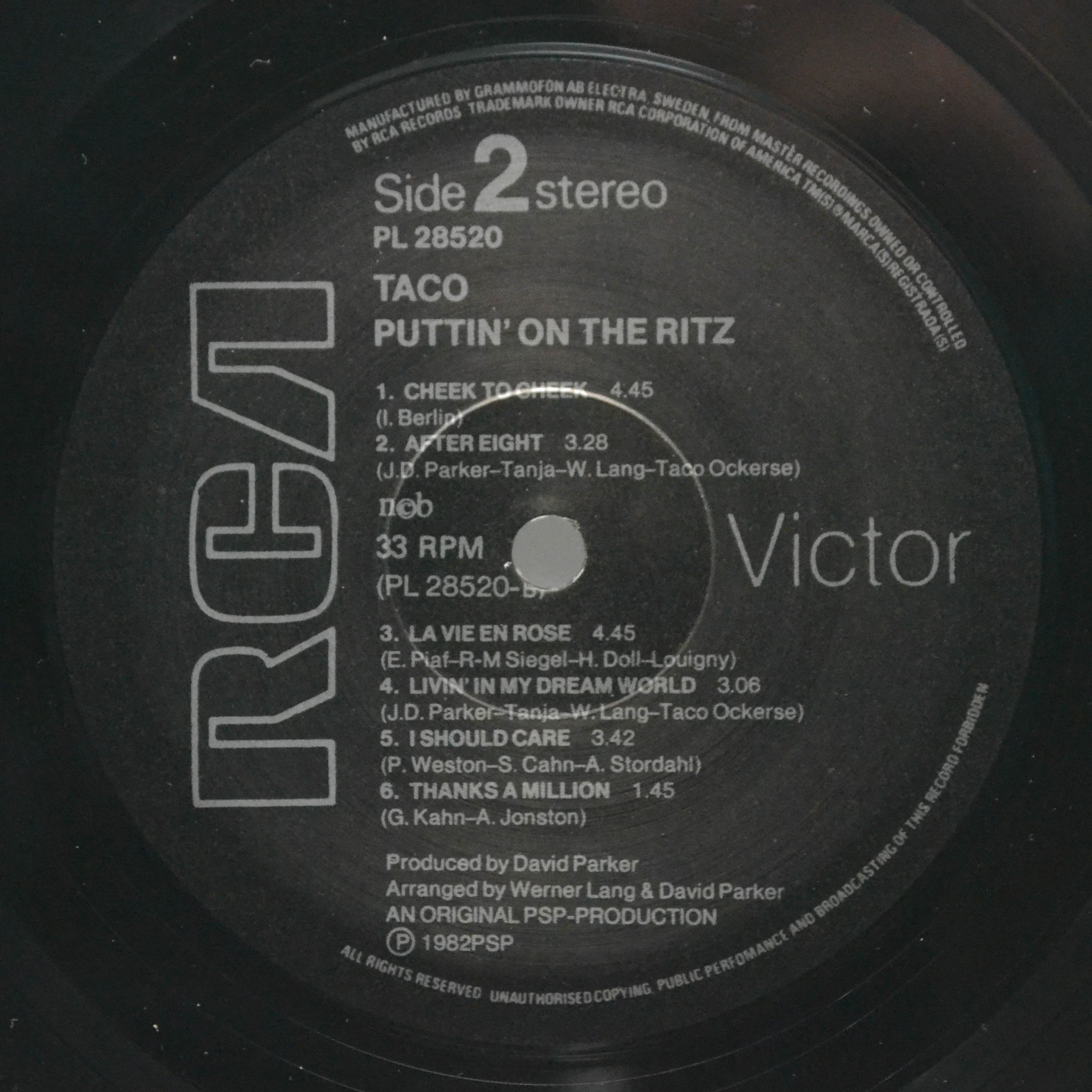 Виниловая пластинка Taco — Puttin' On The Ritz!, 1982