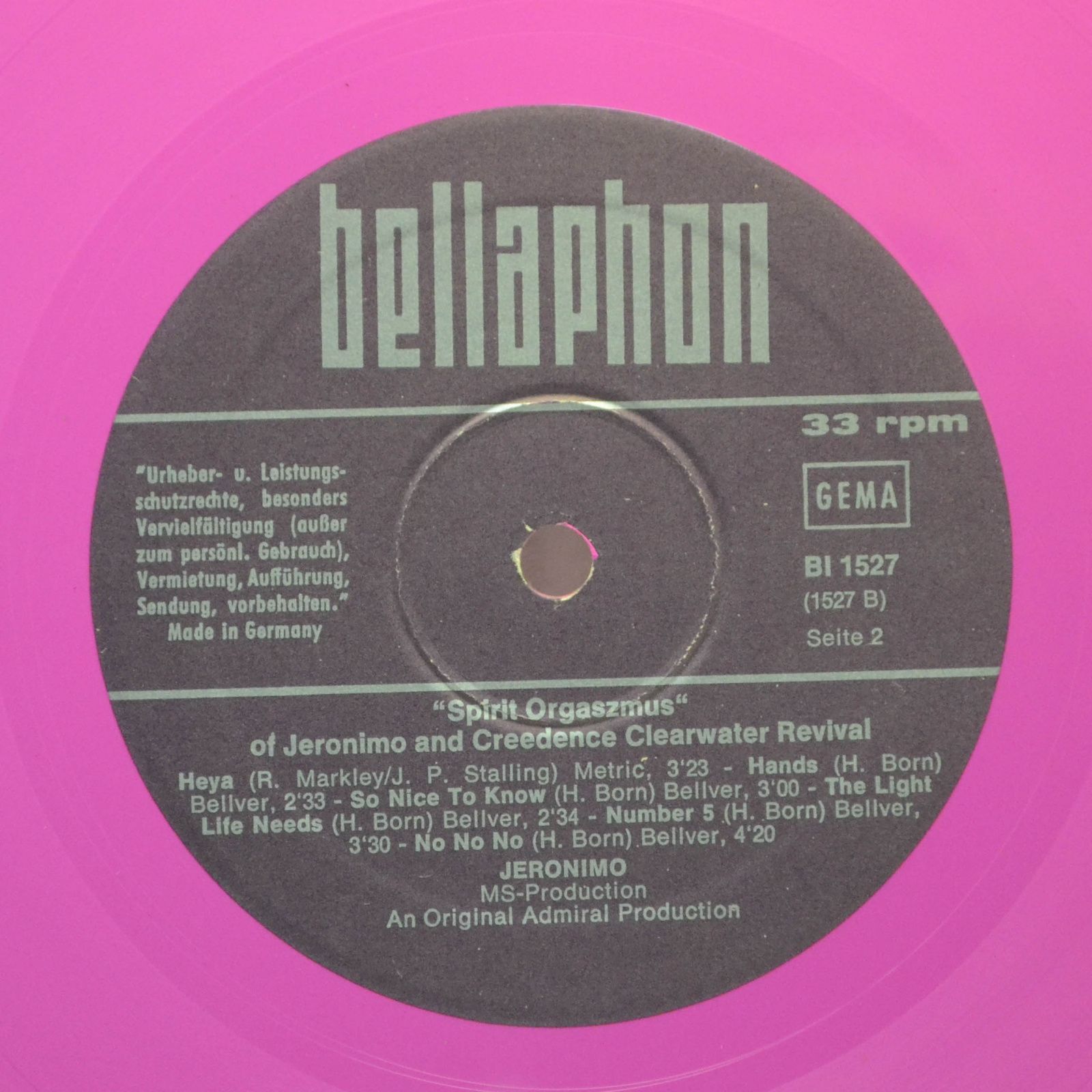 Jeronimo And Creedence Clearwater Revival — Spirit Orgaszmus, 1970