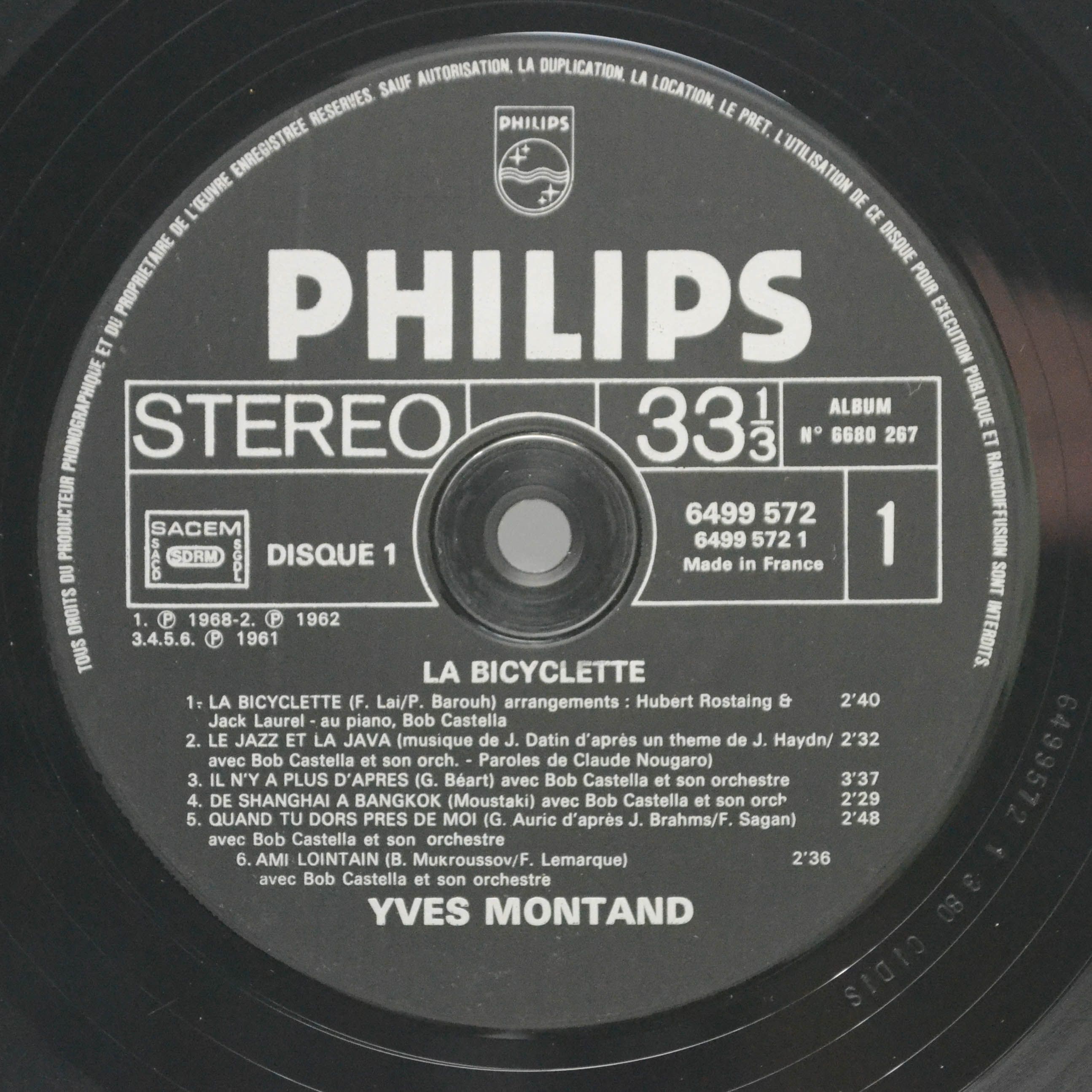 Yves Montand — La Bicyclette (2LP, France),