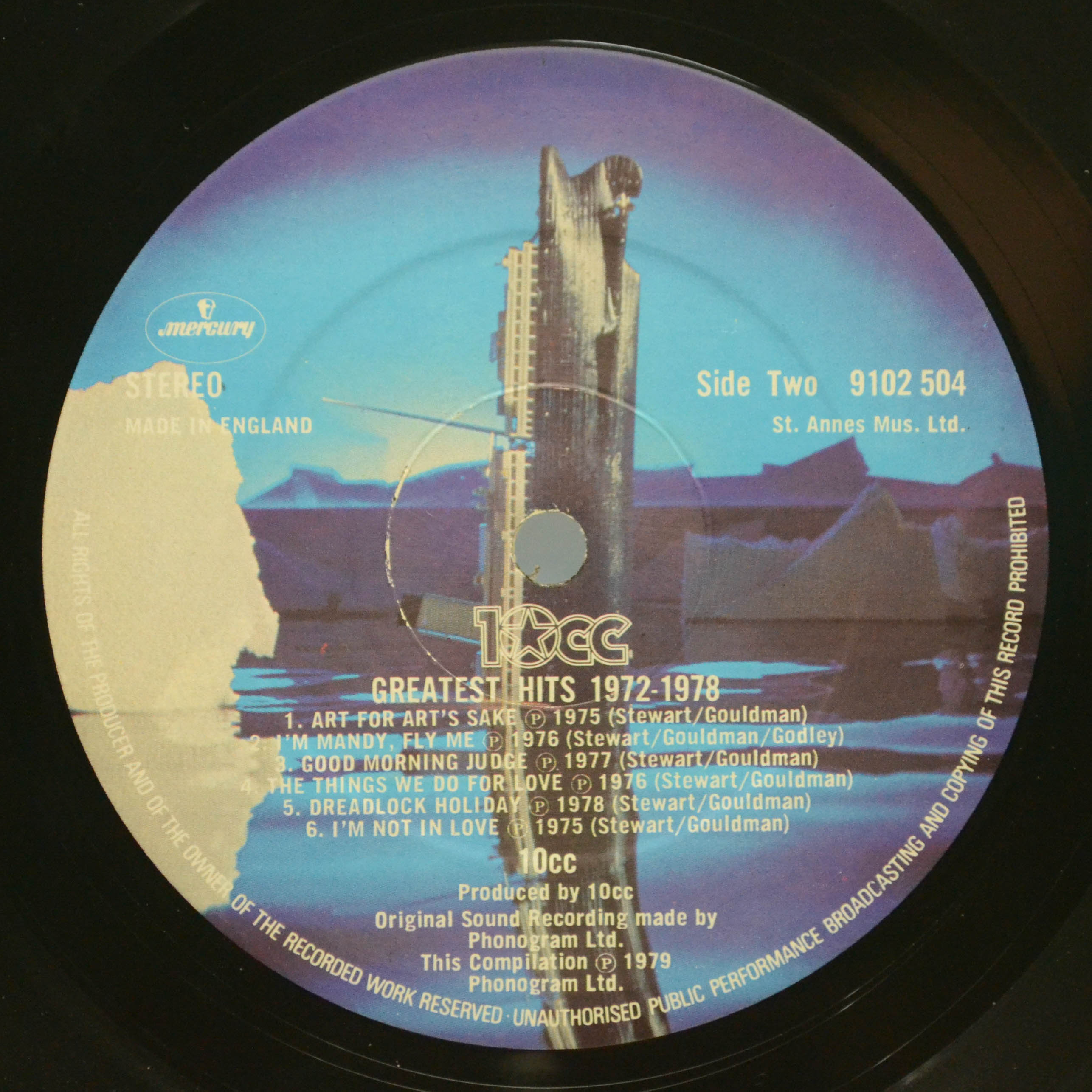 Виниловая пластинка 10cc — Greatest Hits 1972-1978 (1-st, UK), 1979