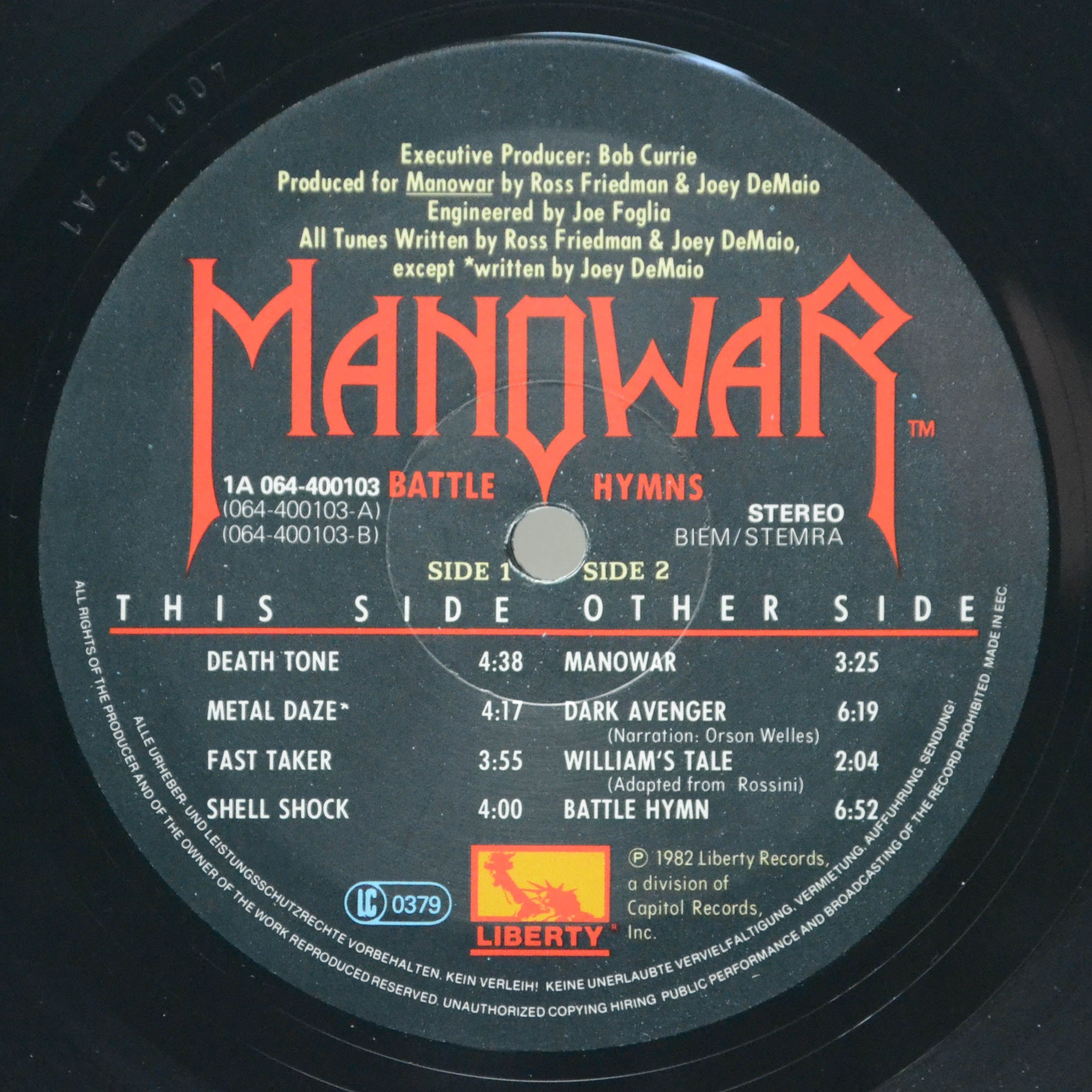 Manowar — Battle Hymns, 1982