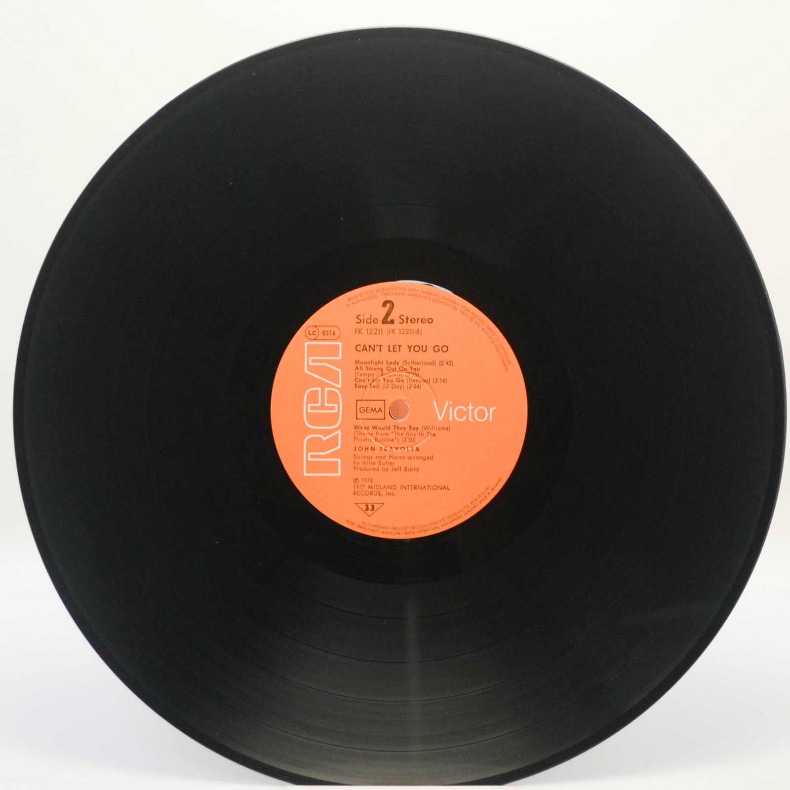 Виниловая пластинка John Travolta — Can't Let You Go, 1977