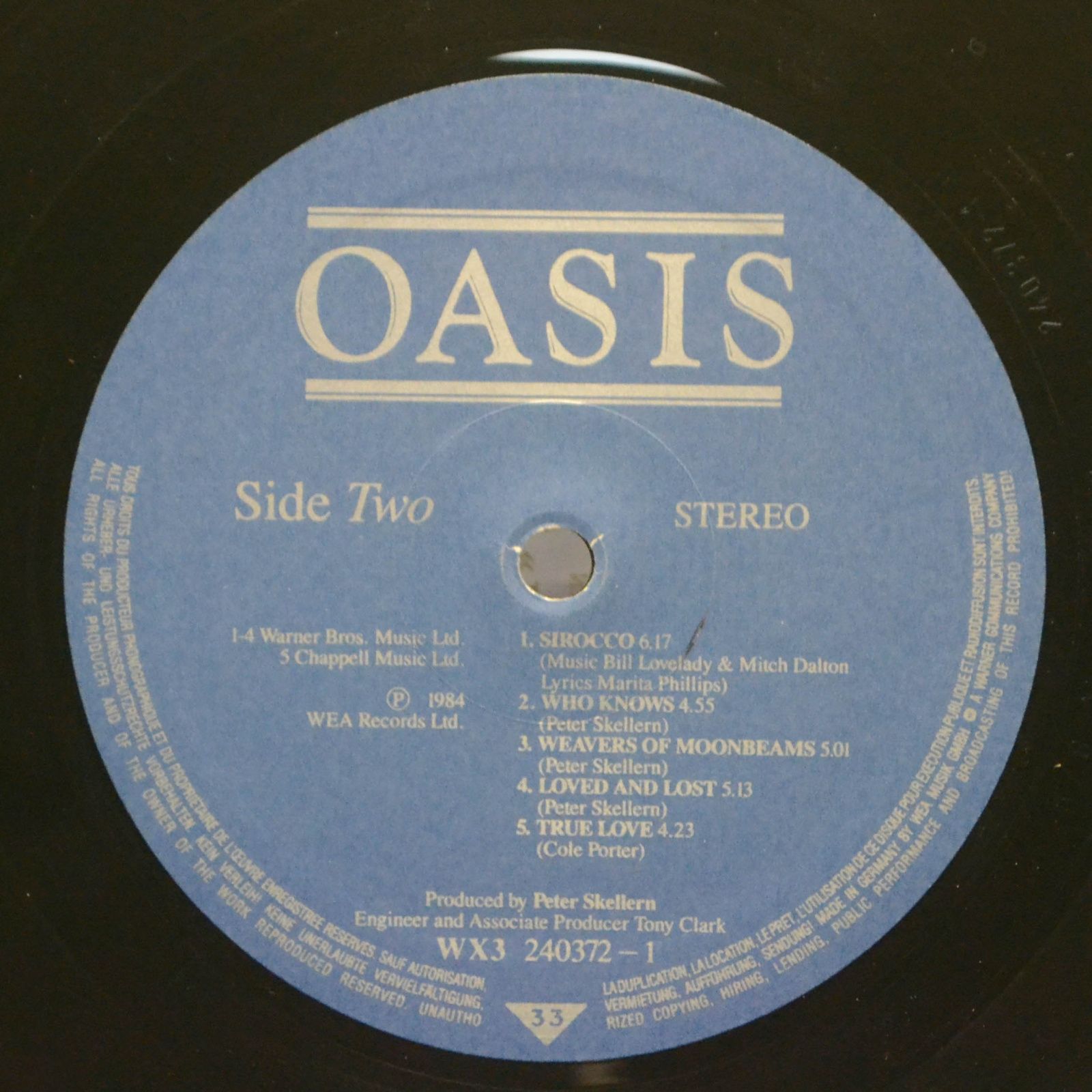 Виниловая пластинка Oasis — Oasis, 1984