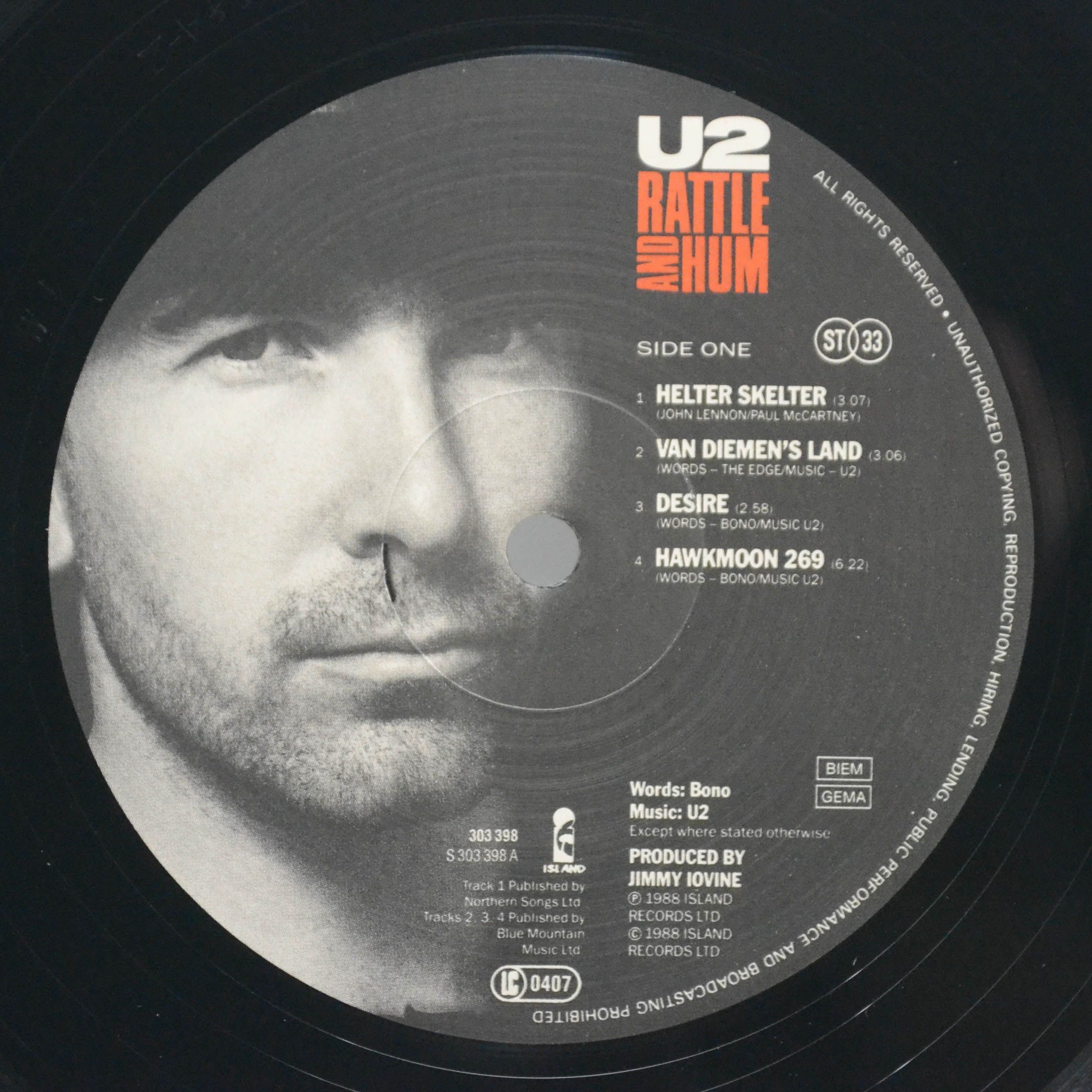 U2 — Rattle And Hum (2LP), 1988