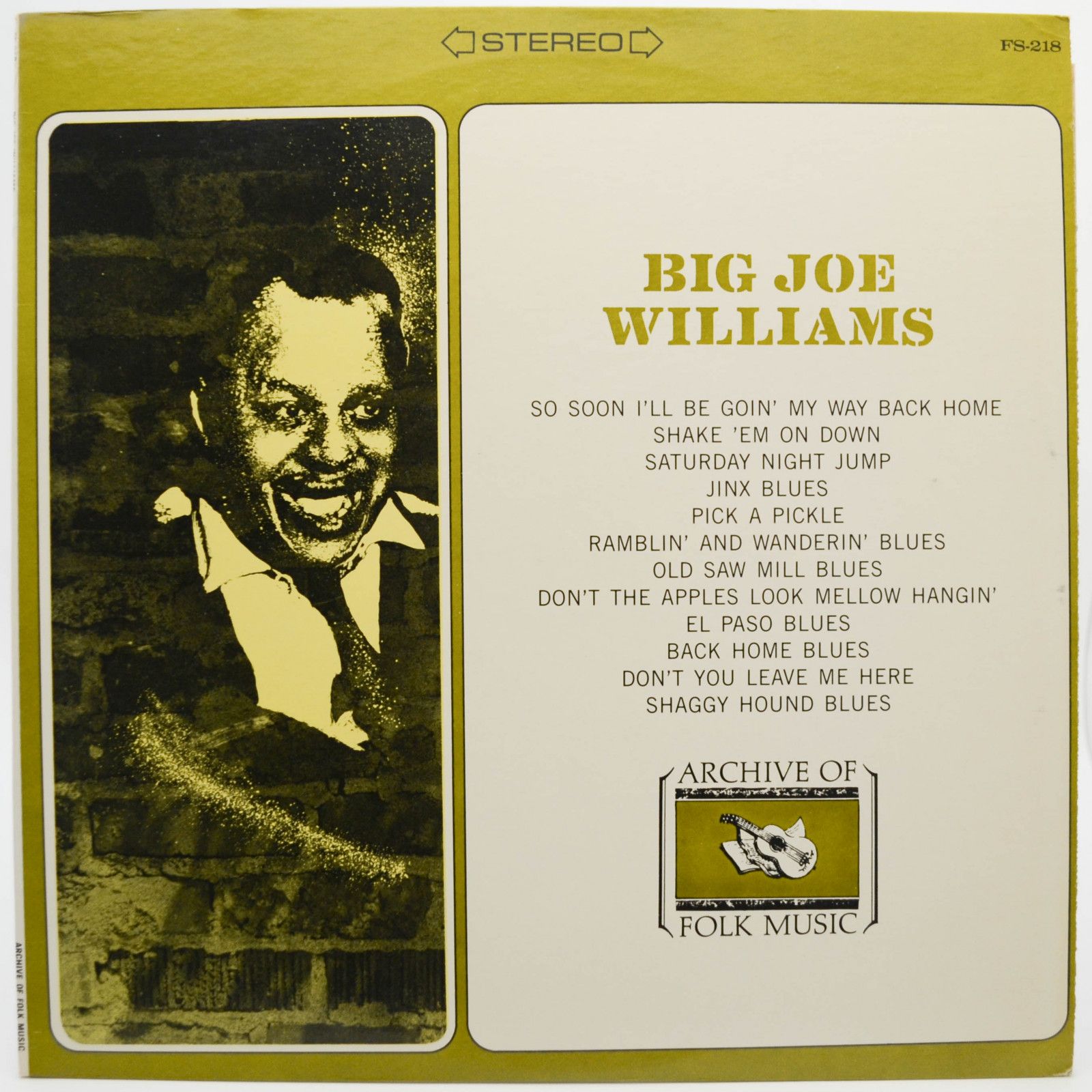 Виниловая пластинка Big Joe Williams — Big Joe Williams, 1968