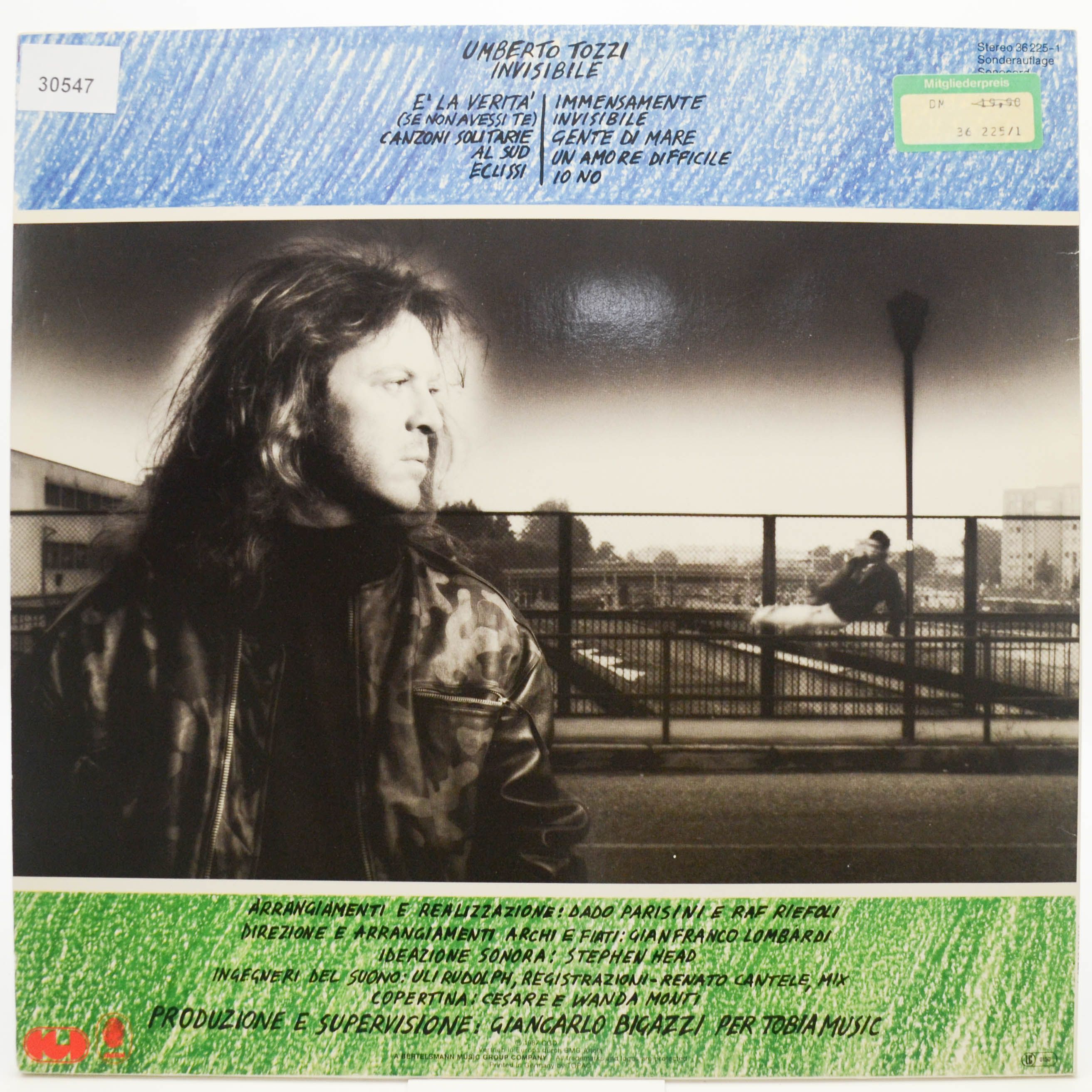 Виниловая пластинка Umberto Tozzi — Invisibile, 1987