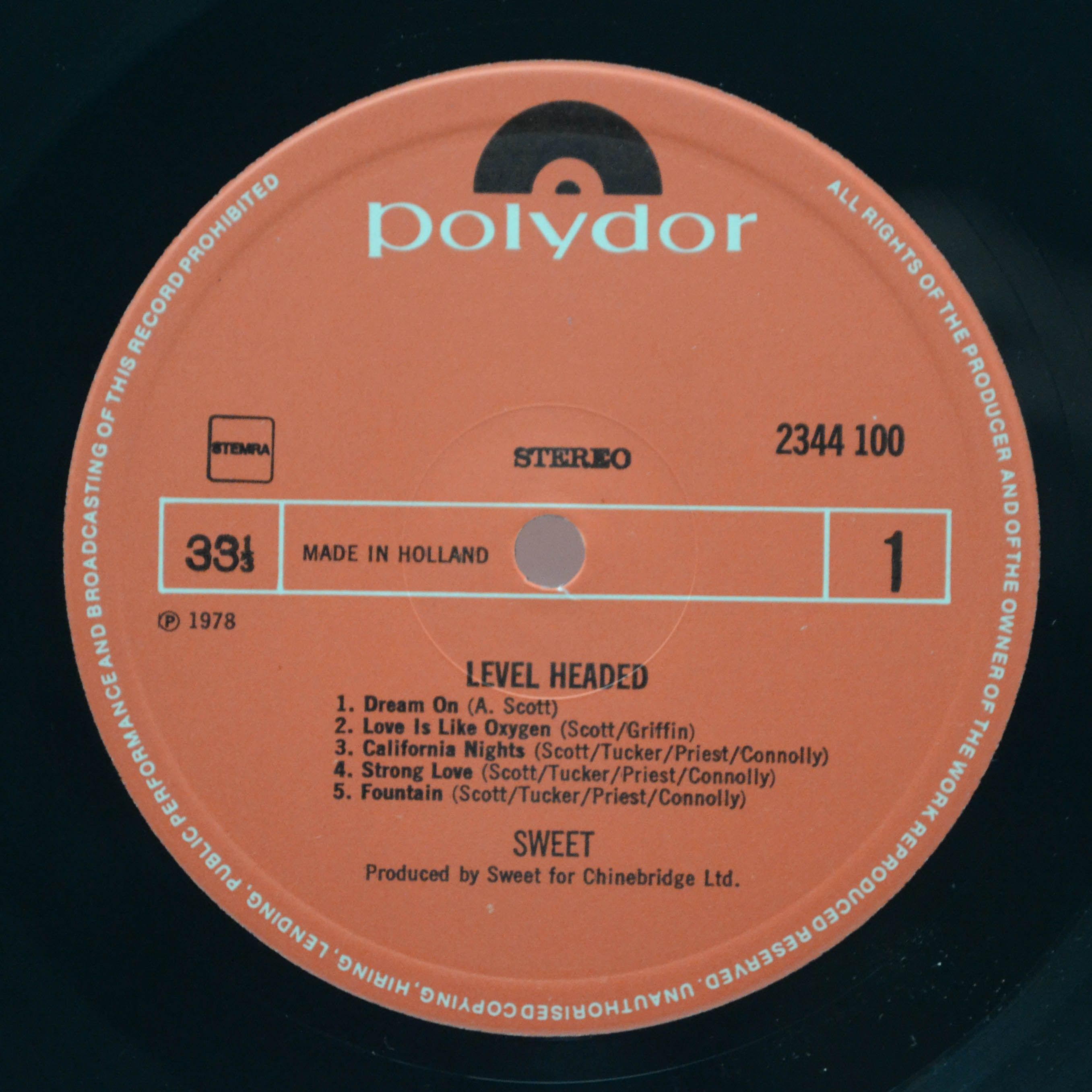 Sweet — Level Headed, 1978