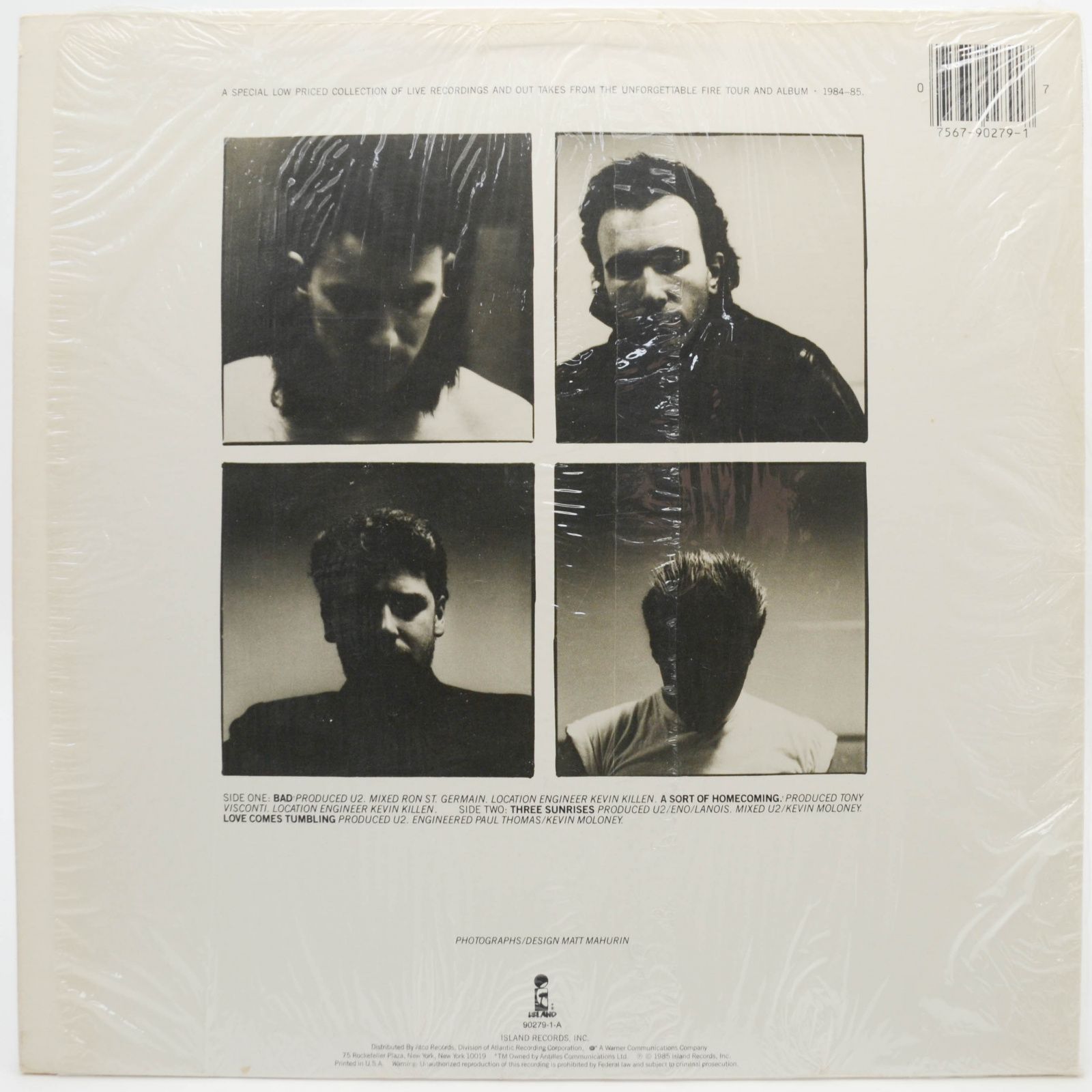 U2 — Wide Awake In America (USA), 1985