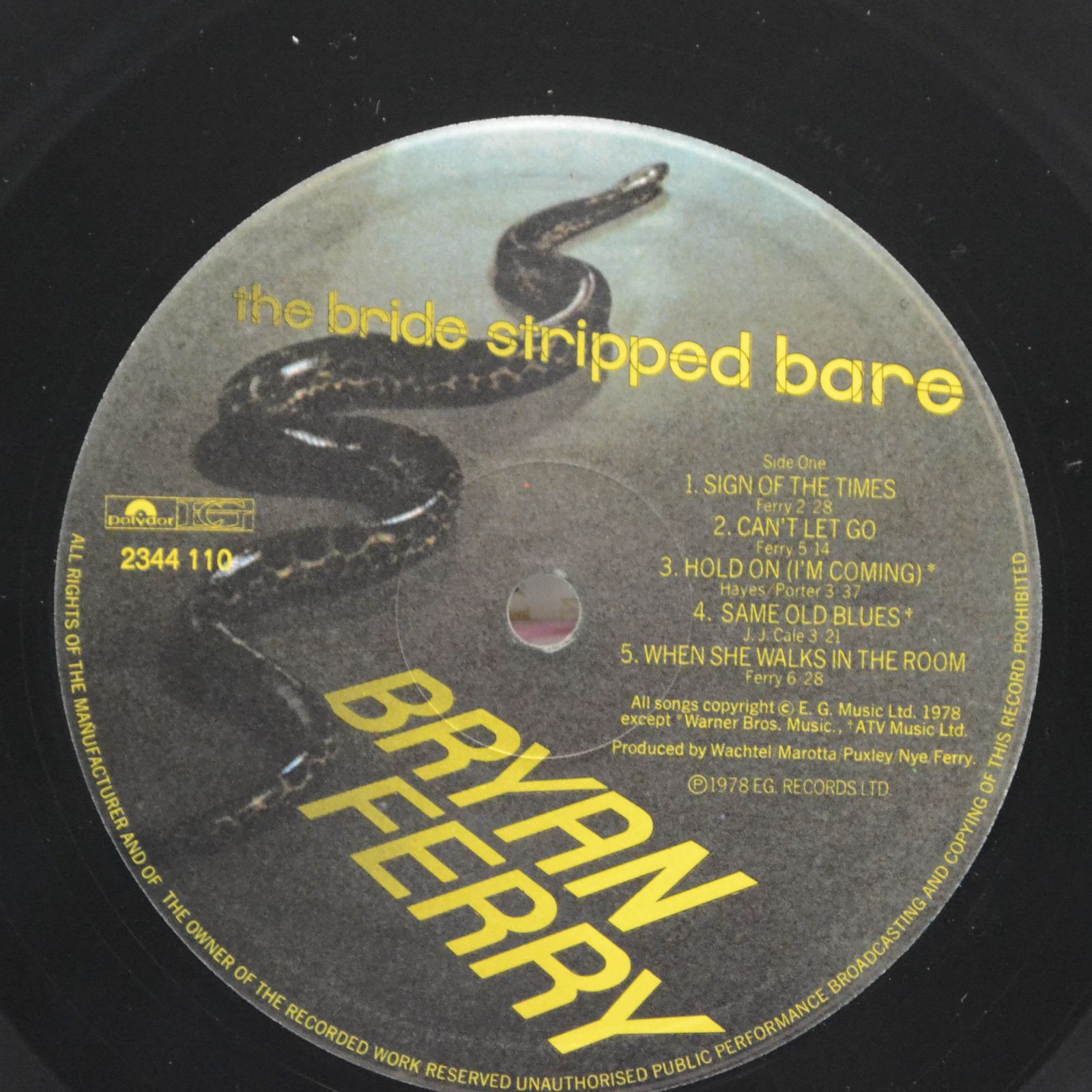 Bryan Ferry — The Bride Stripped Bare, 1978