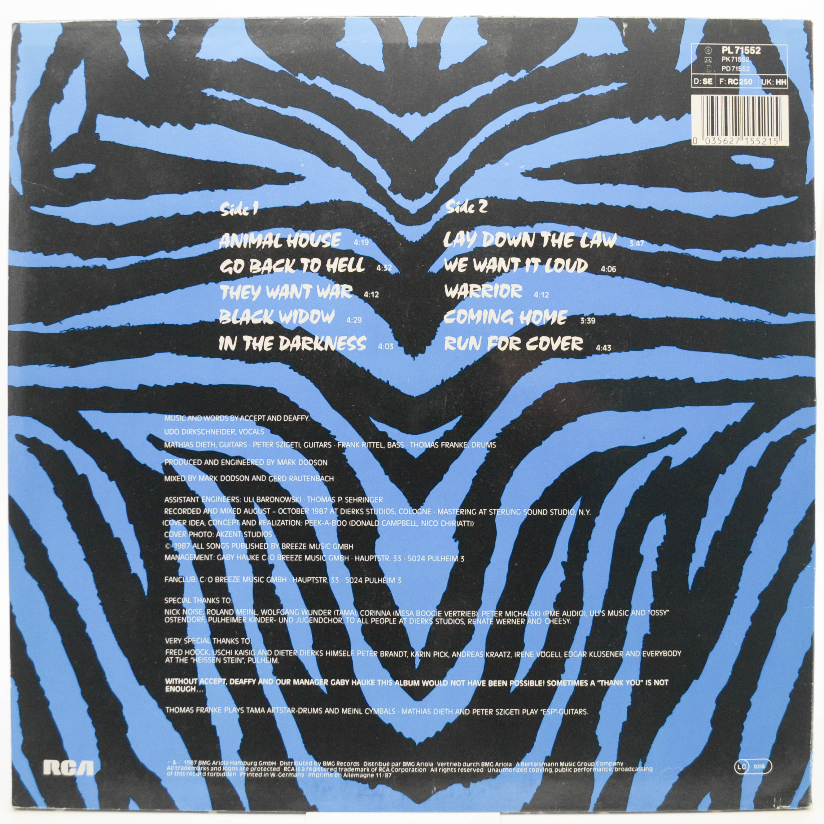 U.D.O. — Animal House, 1987