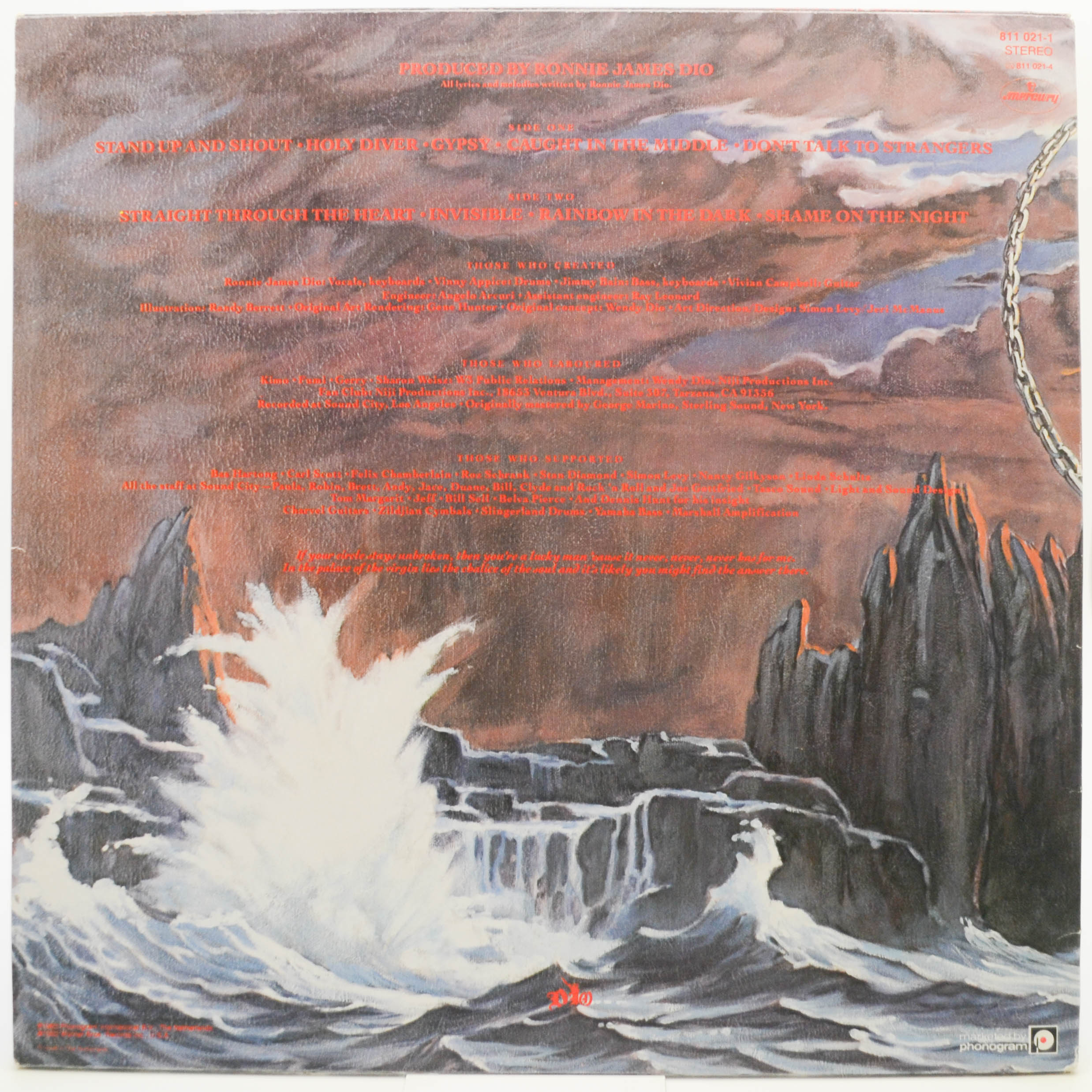 Виниловая пластинка Dio — Holy Diver, 1983