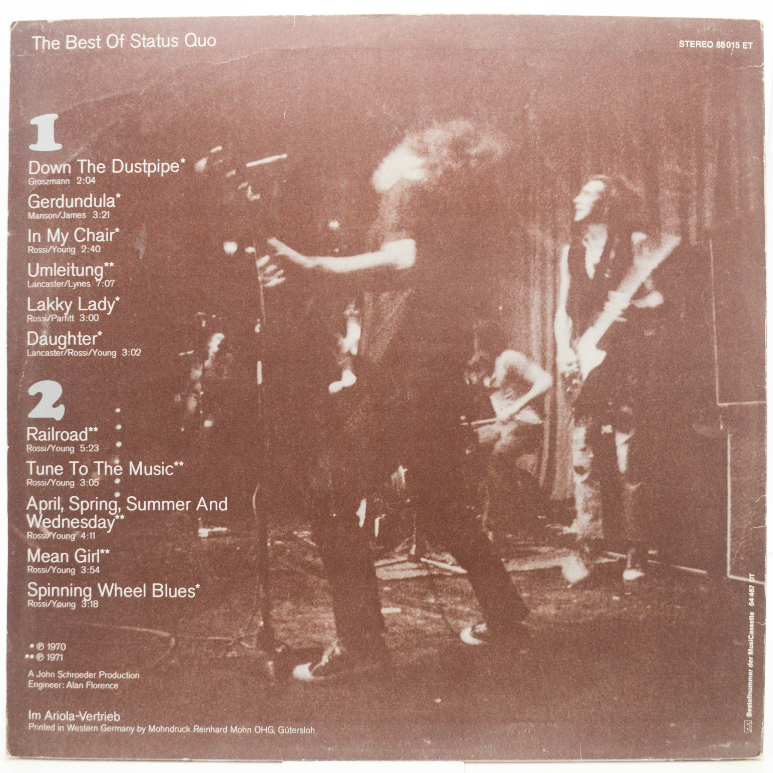 Виниловая пластинка Status Quo — The Best Of Status Quo, 1971
