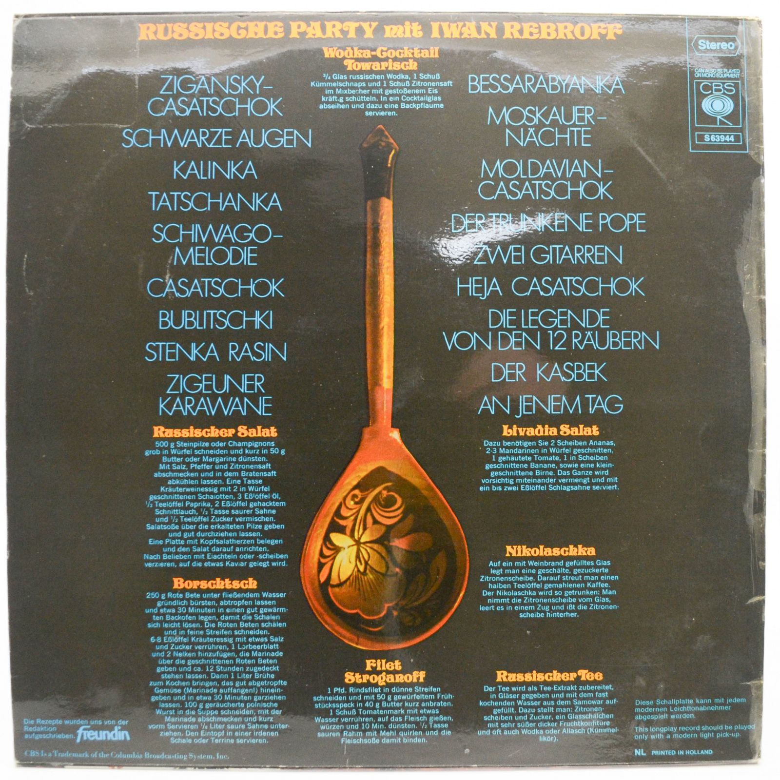 Виниловая пластинка Iwan Rebroff — Russische Party, 1970