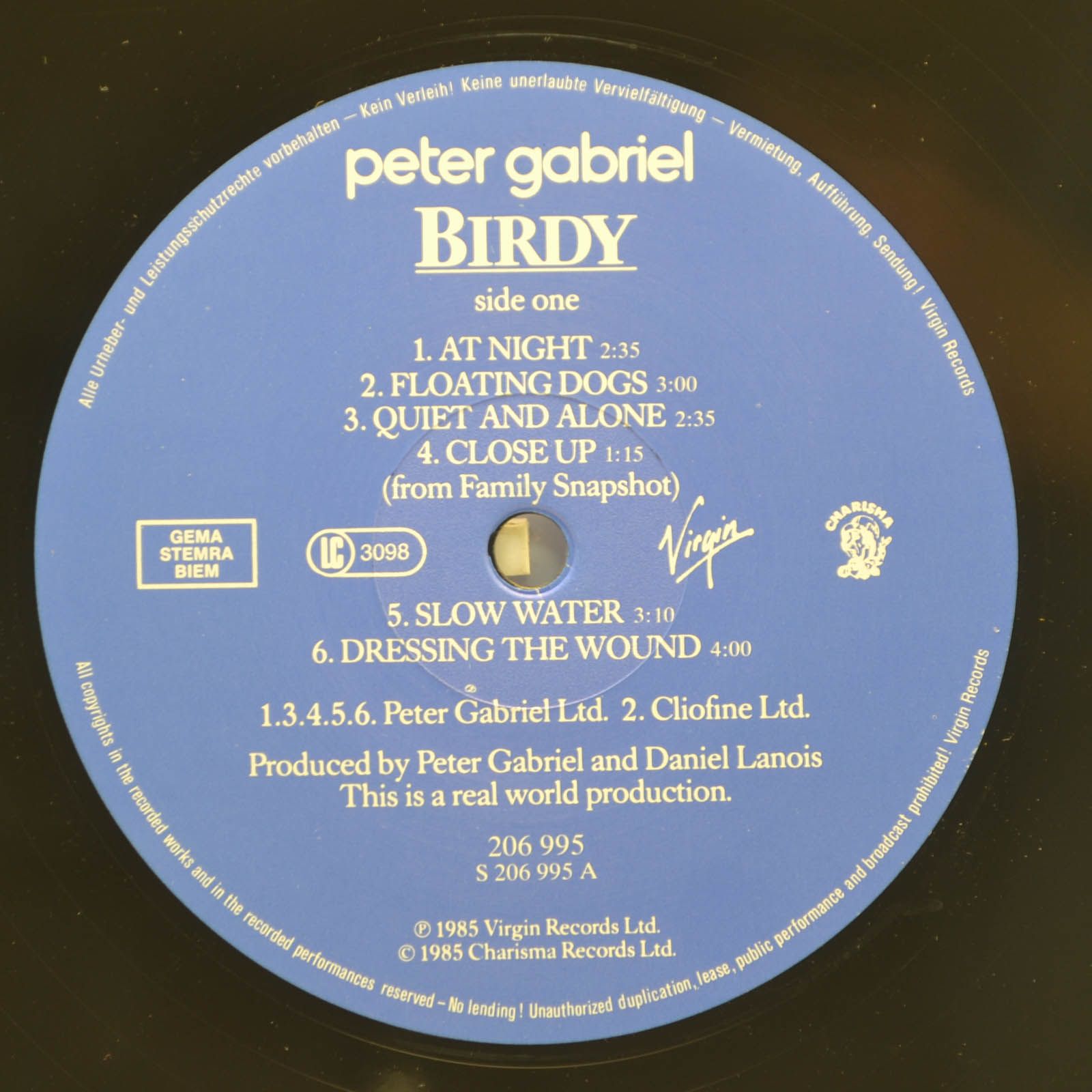 Peter Gabriel — Birdy · Music From The Film, 1985