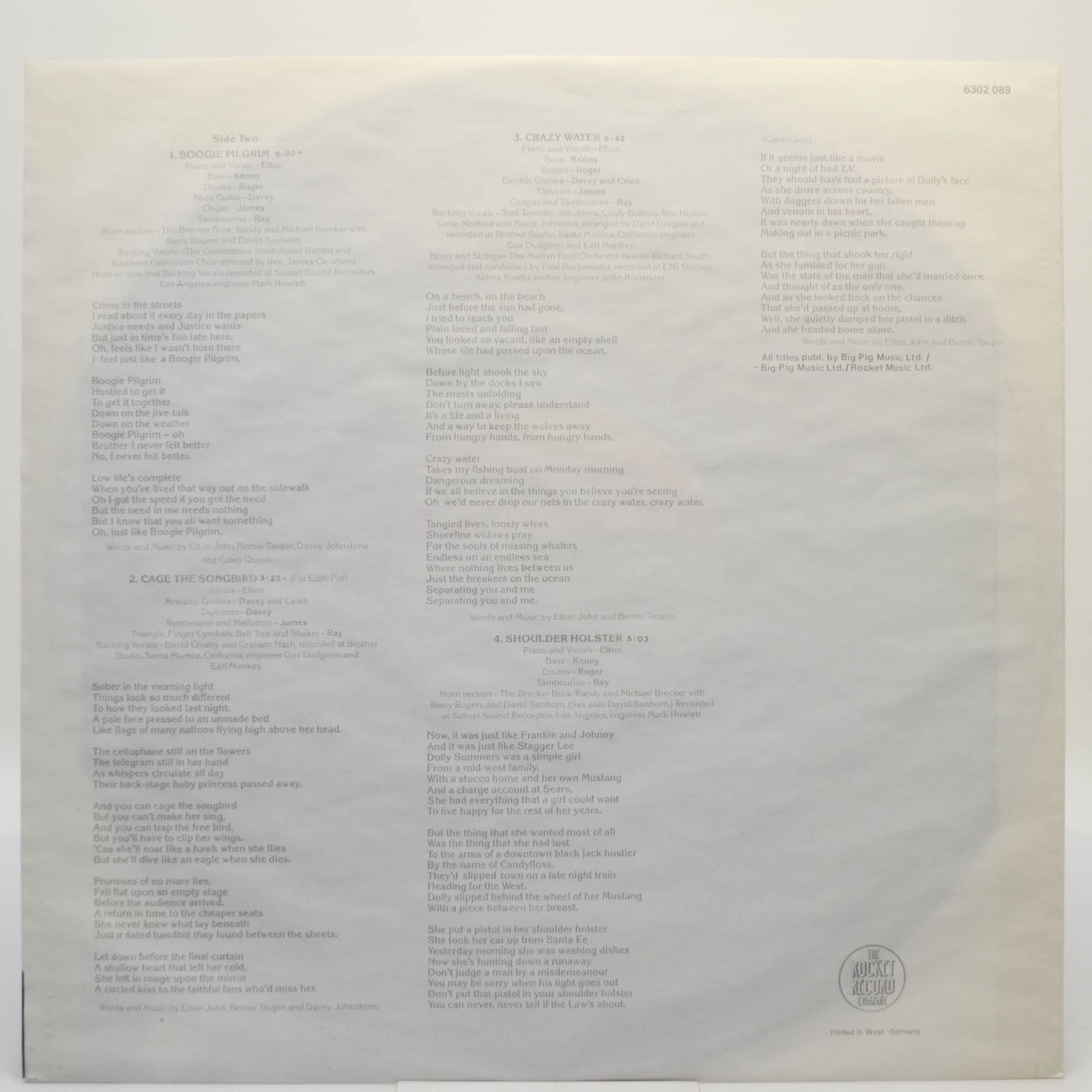 Elton John — Blue Moves (2LP), 1976